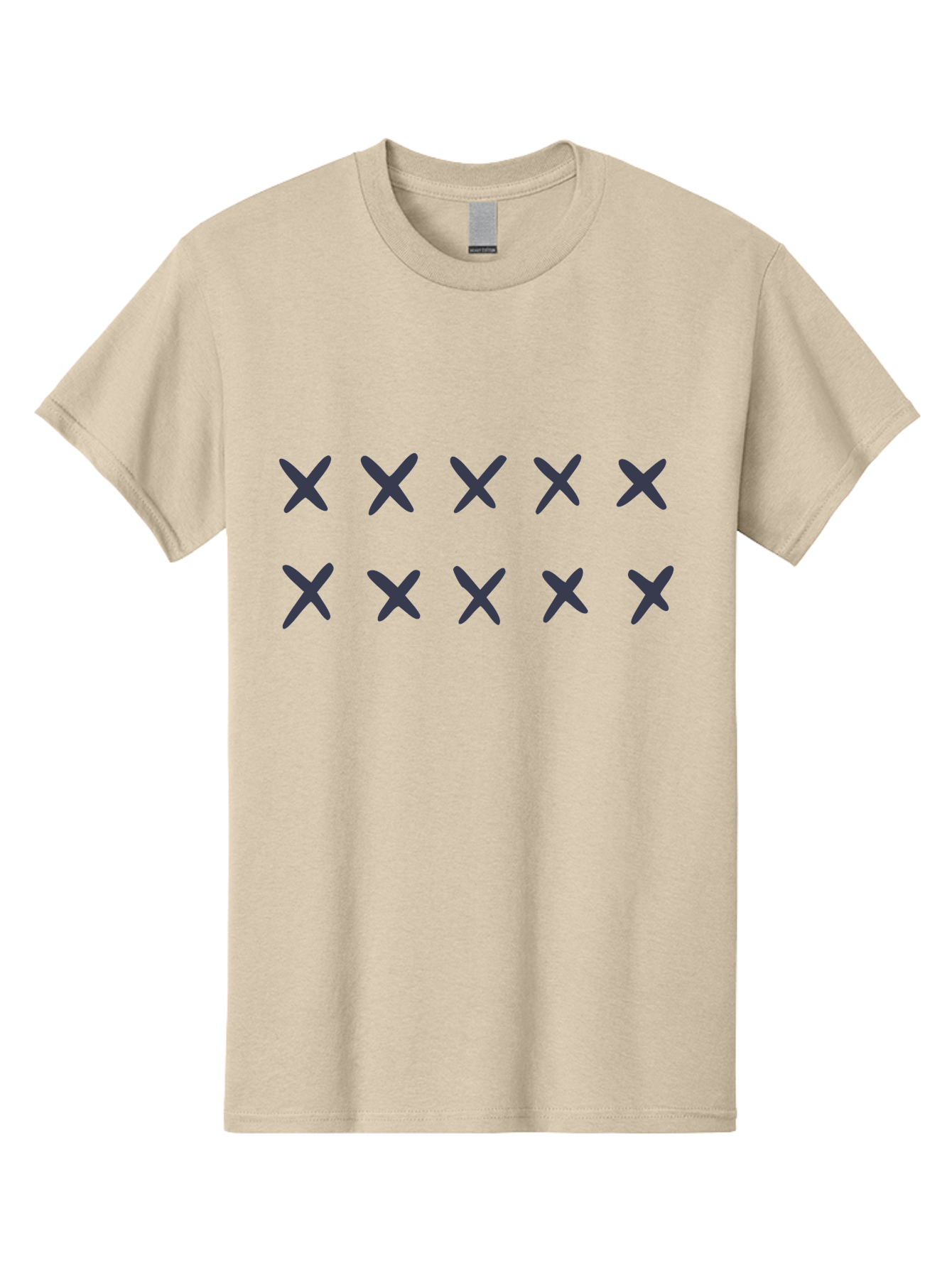 X-Marks Men'S Graphic Tee, 100% Cotton, Comfortable Casual Summer Wear, Machine Washable, Gray X Marks, Multiple X Symbols, Repetitive Pattern, Dark Gray Crosses, Identical Marks, Row Of X'S, Simple Design Elements, Symmetrical Arrangement Aac143