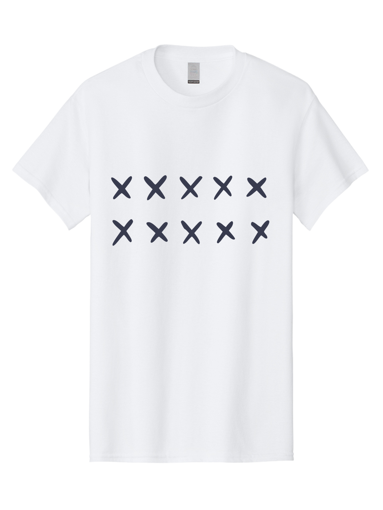 X-Marks Men'S Graphic Tee, 100% Cotton, Comfortable Casual Summer Wear, Machine Washable, Gray X Marks, Multiple X Symbols, Repetitive Pattern, Dark Gray Crosses, Identical Marks, Row Of X'S, Simple Design Elements, Symmetrical Arrangement Aac143