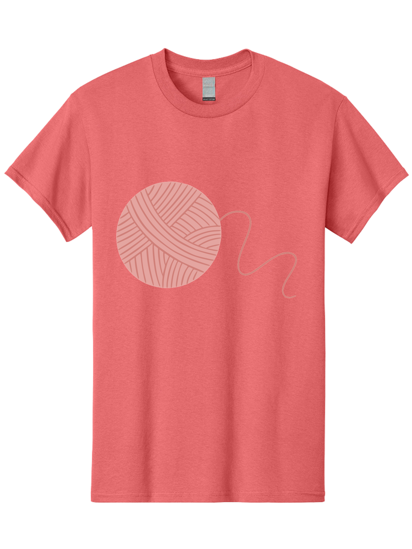Yarn-Ball Men'S Graphic Tee, 100% Cotton, Comfortable Casual Summer Wear, Machine Washable, Pink Yarn, Ball Of Yarn, Knitting Supplies, Crochet Materials, Crafting Tools, Handmade Hobby, Diy Project, Yarn Thread, Pink Color Aac145