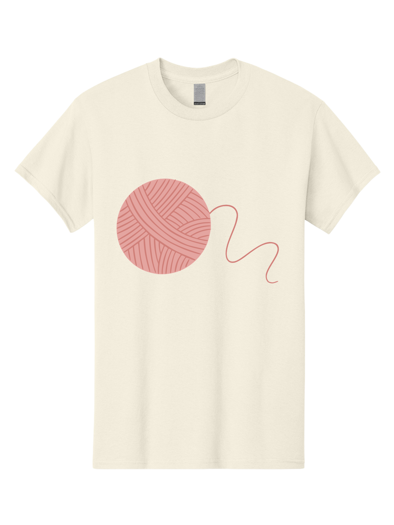 Yarn-Ball Men'S Graphic Tee, 100% Cotton, Comfortable Casual Summer Wear, Machine Washable, Pink Yarn, Ball Of Yarn, Knitting Supplies, Crochet Materials, Crafting Tools, Handmade Hobby, Diy Project, Yarn Thread, Pink Color Aac145