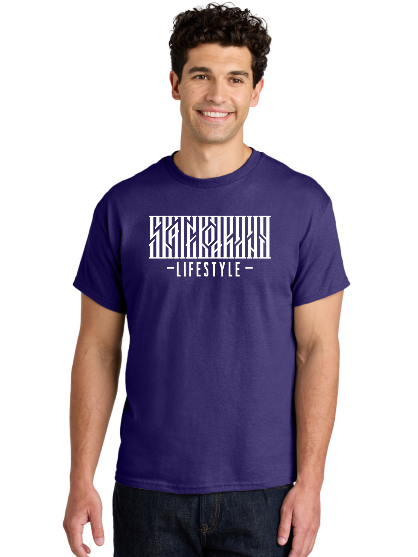 Lifestyle-1 Men'S Graphic Tee, 100% Cotton, Comfortable Casual Summer Wear, Machine Washable, Lifestyle Branding, White Typography, Modern Design, Geometric Patterns, Fashion Statement, Urban Style, Chic Aesthetics Aac151