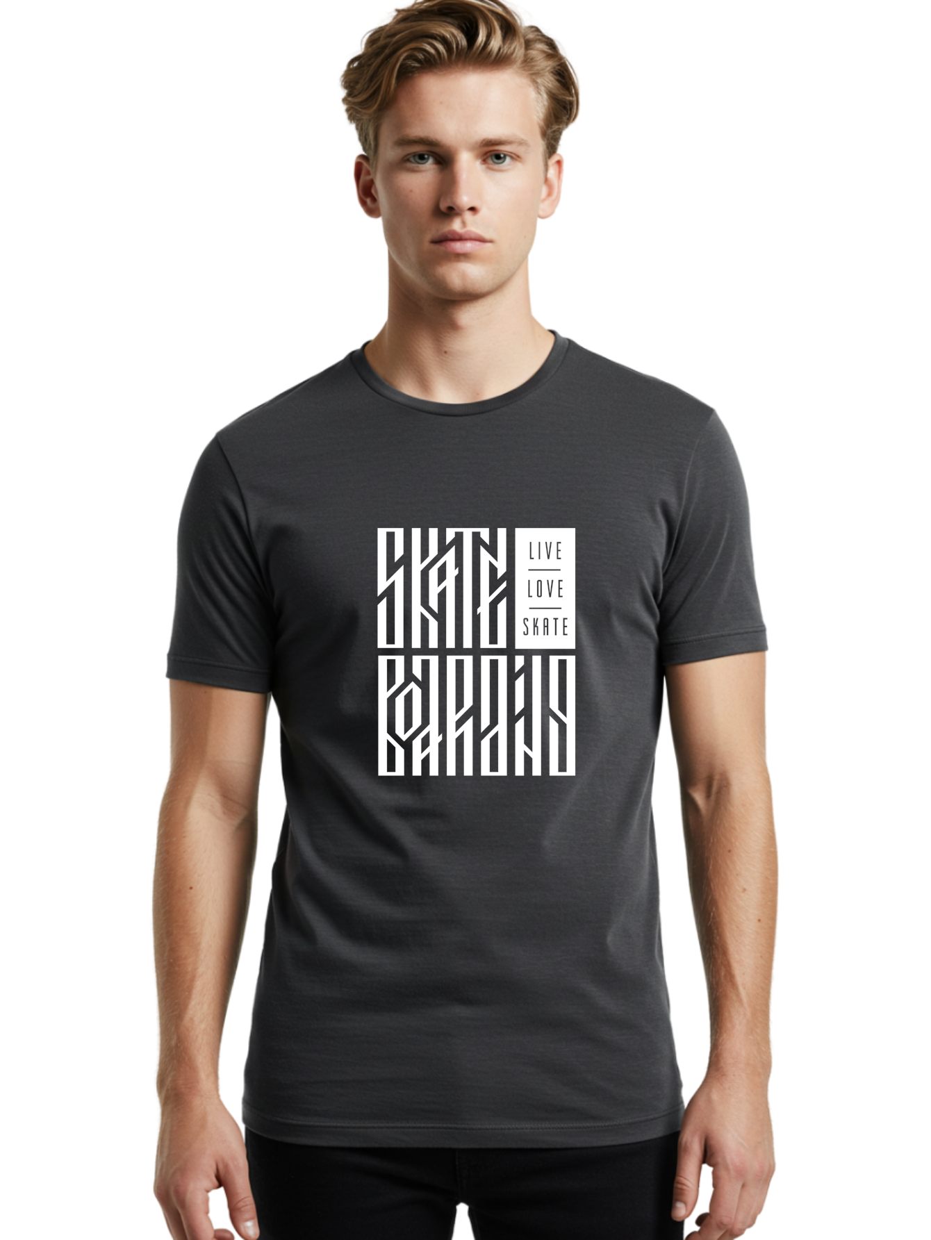 Live-Love-Skate-1 Men'S Graphic Tee, 100% Cotton, Comfortable Casual Summer Wear, Machine Washable, Skateboarding Culture, Action Sports, Extreme Sports, Skate Lifestyle, Streetwear Fashion, Urban Style, Skateboard Graphics, Skateboard Art Aac153