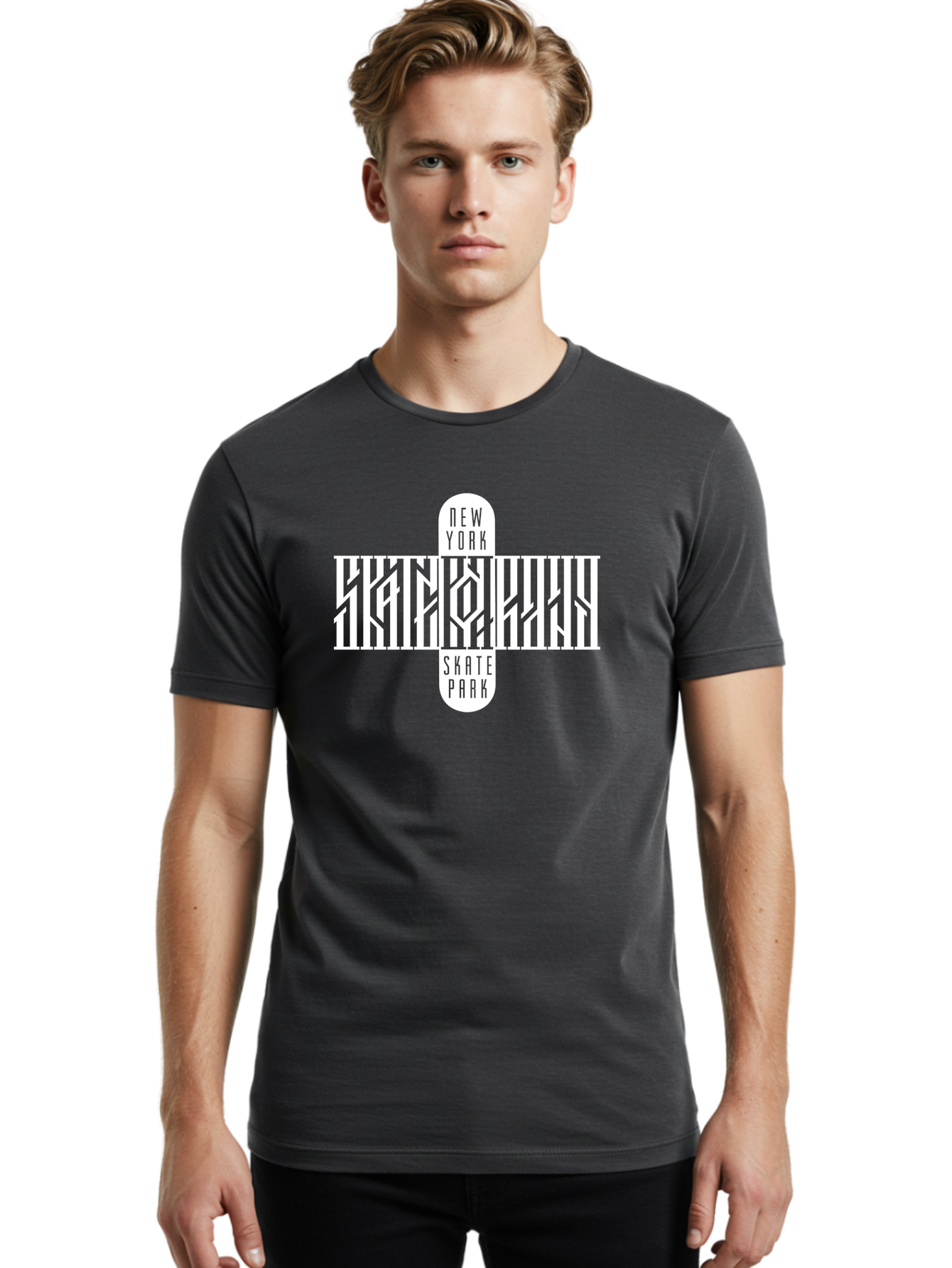 New-York-Skate-Park Men'S Graphic Tee, 100% Cotton, Comfortable Casual Summer Wear, Machine Washable, Skateboarding, Skate Park, New York, Street Art, Skate Culture, Urban Sports, Skateboard Graphics, Skateboarding Community, Action Sports Aac159