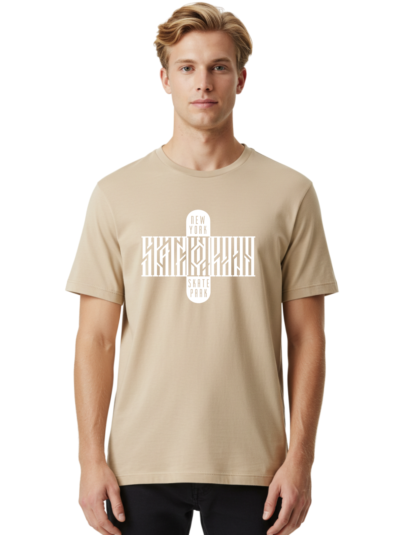 New-York-Skate-Park Men'S Graphic Tee, 100% Cotton, Comfortable Casual Summer Wear, Machine Washable, Skateboarding, Skate Park, New York, Street Art, Skate Culture, Urban Sports, Skateboard Graphics, Skateboarding Community, Action Sports Aac159