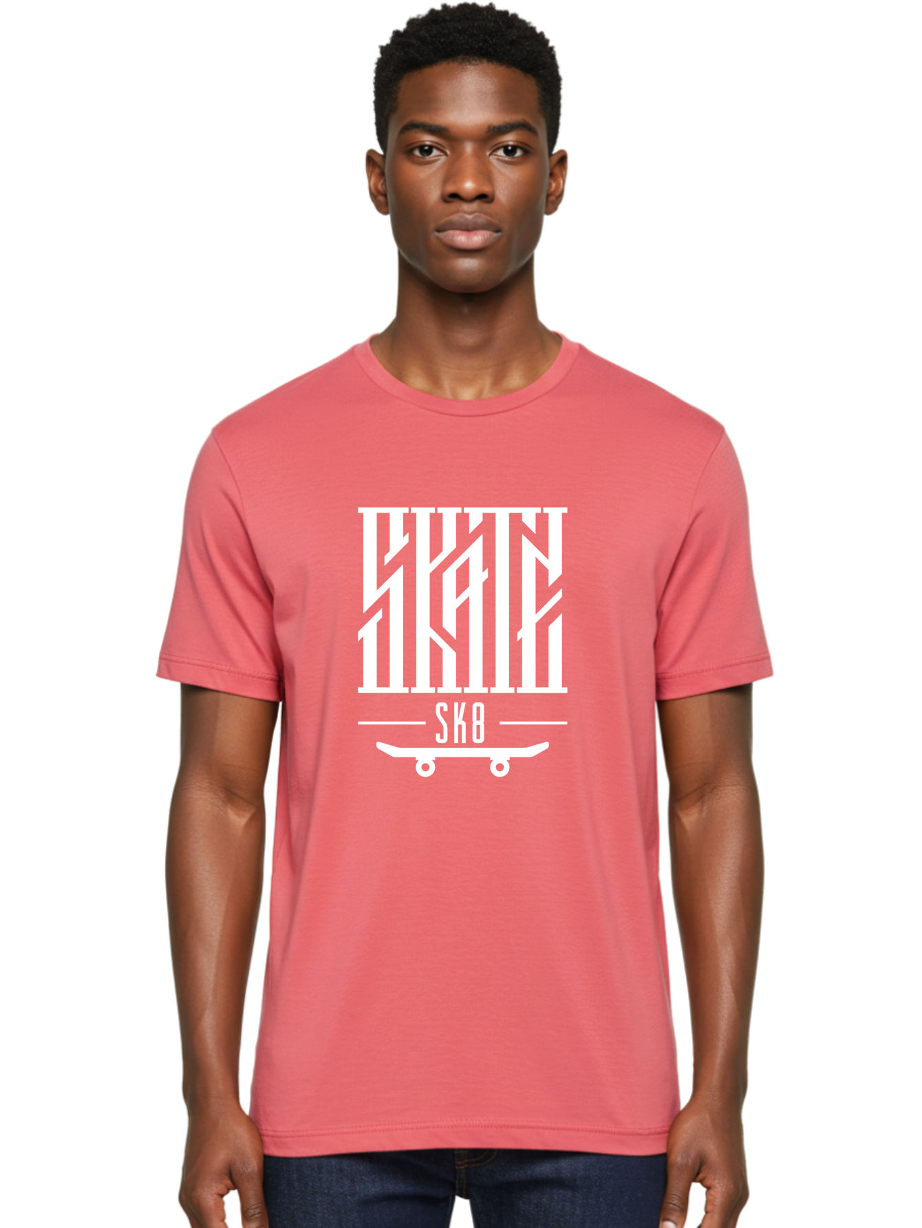 Sk8-1 Men'S Graphic Tee, 100% Cotton, Comfortable Casual Summer Wear, Machine Washable, Stylish Typography, Skateboard Culture, Sk8 Logo, White Graphics, Skateboarding Lifestyle, Streetwear Fashion, Graphic Design Aac160