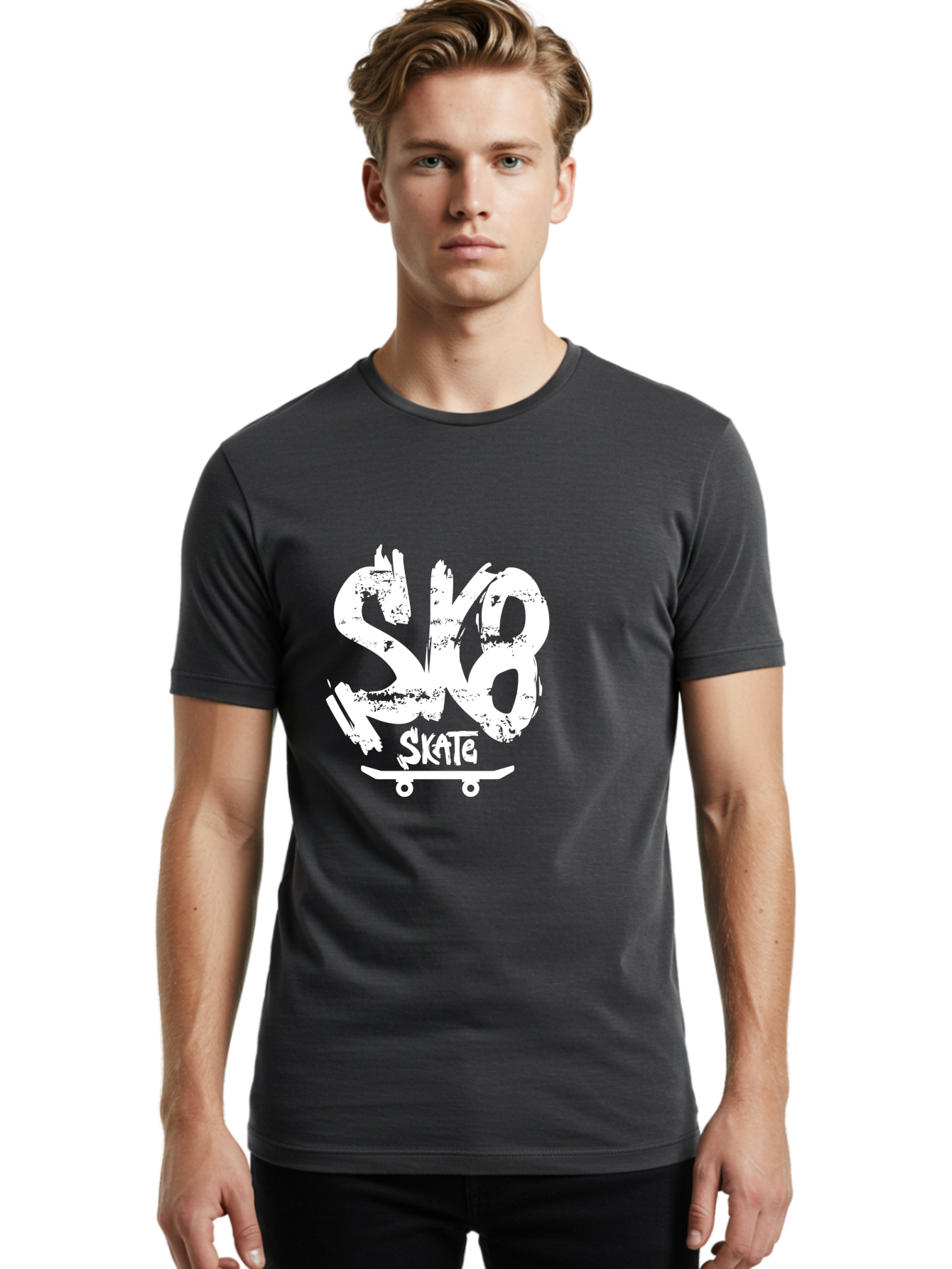 Sk8-2 Men'S Graphic Tee, 100% Cotton, Comfortable Casual Summer Wear, Machine Washable, Skateboarding Logo, Skate Culture, Streetwear Fashion, Action Sports, Skateboarding Brand, Edgy Design, Youth Lifestyle, Skateboard Graphics Aac161