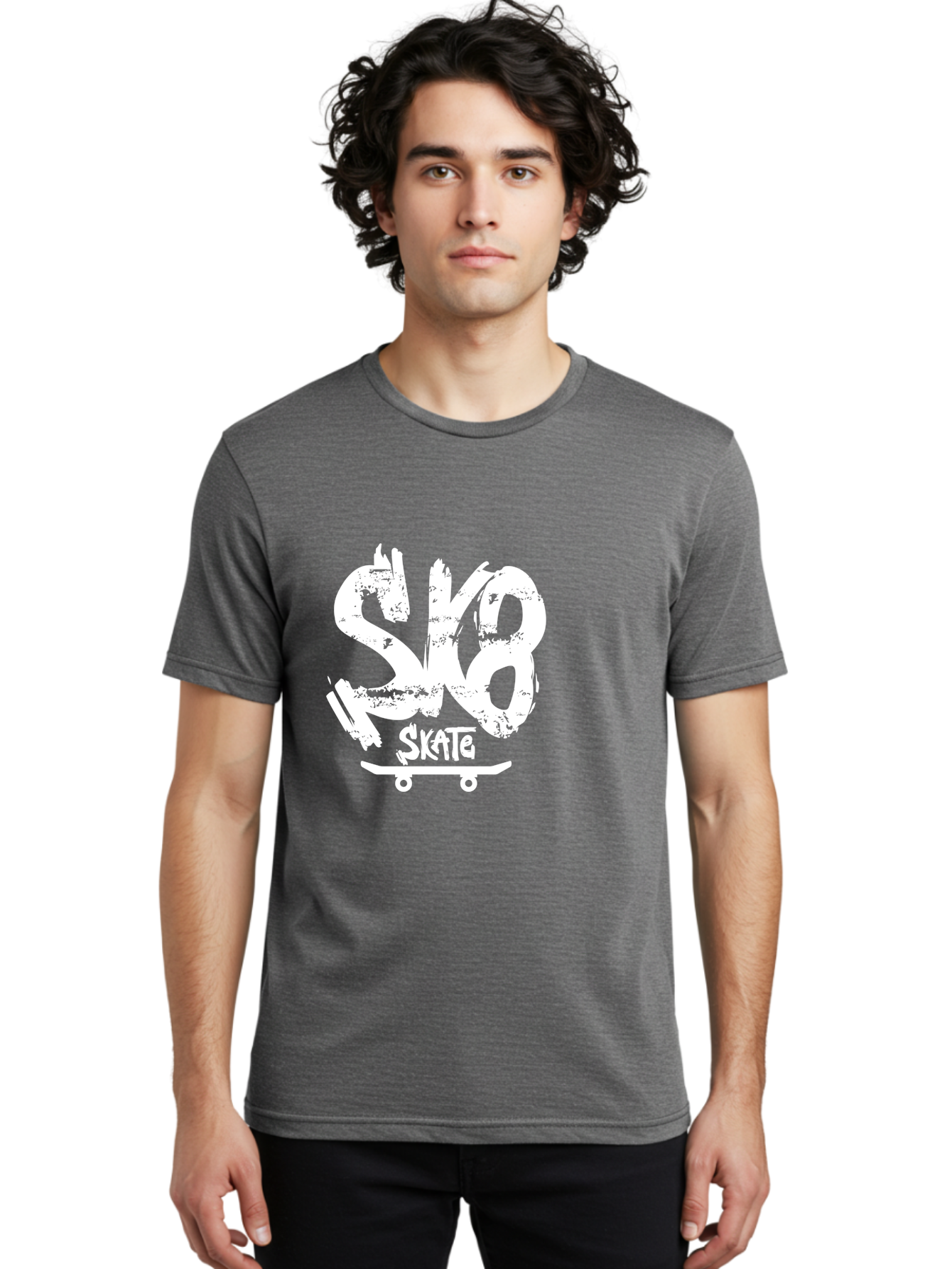 Sk8-2 Men'S Graphic Tee, 100% Cotton, Comfortable Casual Summer Wear, Machine Washable, Skateboarding Logo, Skate Culture, Streetwear Fashion, Action Sports, Skateboarding Brand, Edgy Design, Youth Lifestyle, Skateboard Graphics Aac161