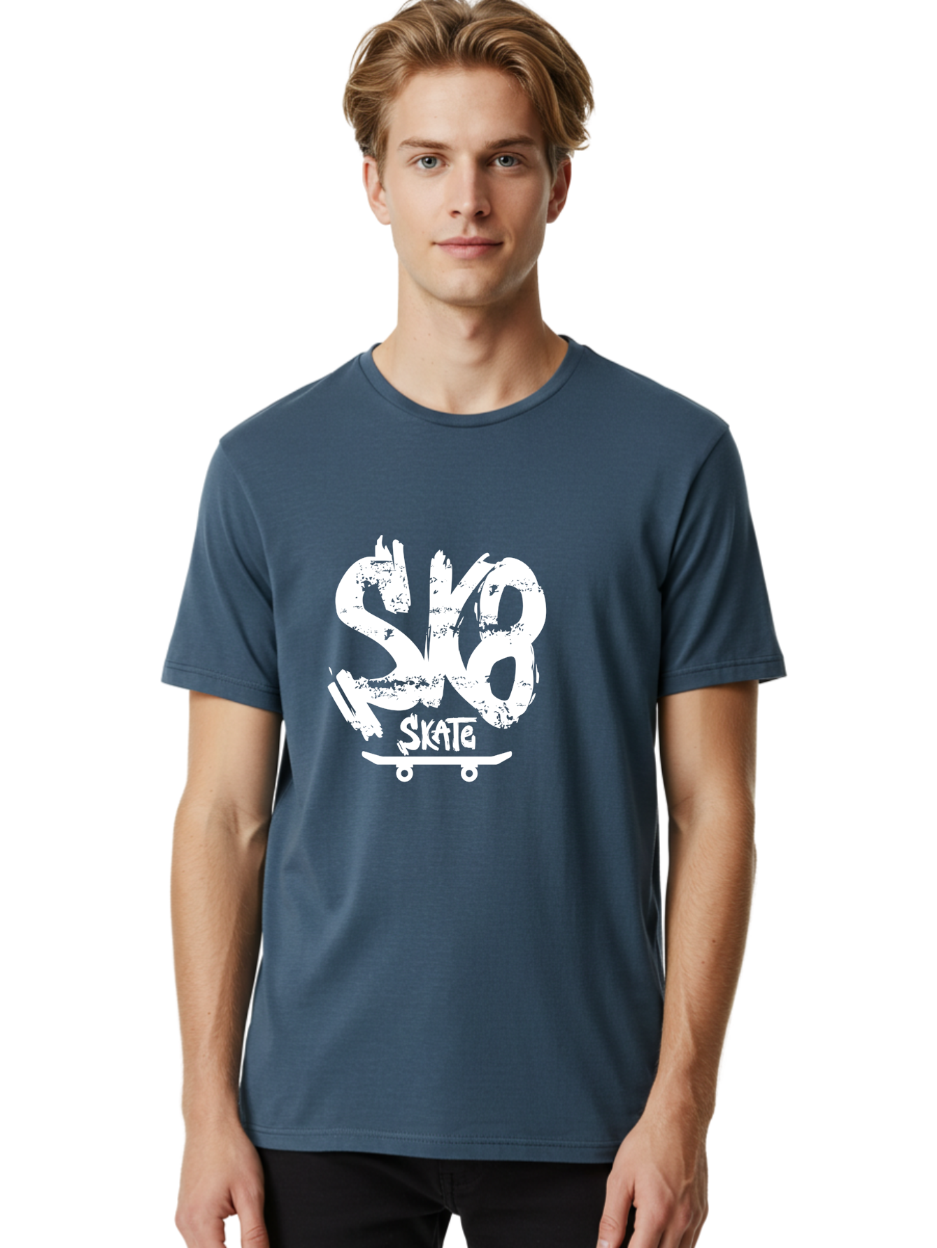 Sk8-2 Men'S Graphic Tee, 100% Cotton, Comfortable Casual Summer Wear, Machine Washable, Skateboarding Logo, Skate Culture, Streetwear Fashion, Action Sports, Skateboarding Brand, Edgy Design, Youth Lifestyle, Skateboard Graphics Aac161