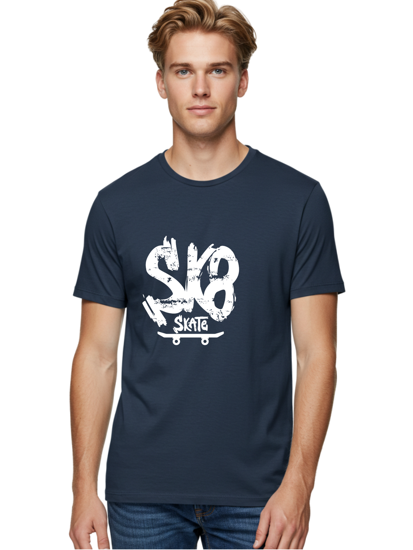 Sk8-2 Men'S Graphic Tee, 100% Cotton, Comfortable Casual Summer Wear, Machine Washable, Skateboarding Logo, Skate Culture, Streetwear Fashion, Action Sports, Skateboarding Brand, Edgy Design, Youth Lifestyle, Skateboard Graphics Aac161