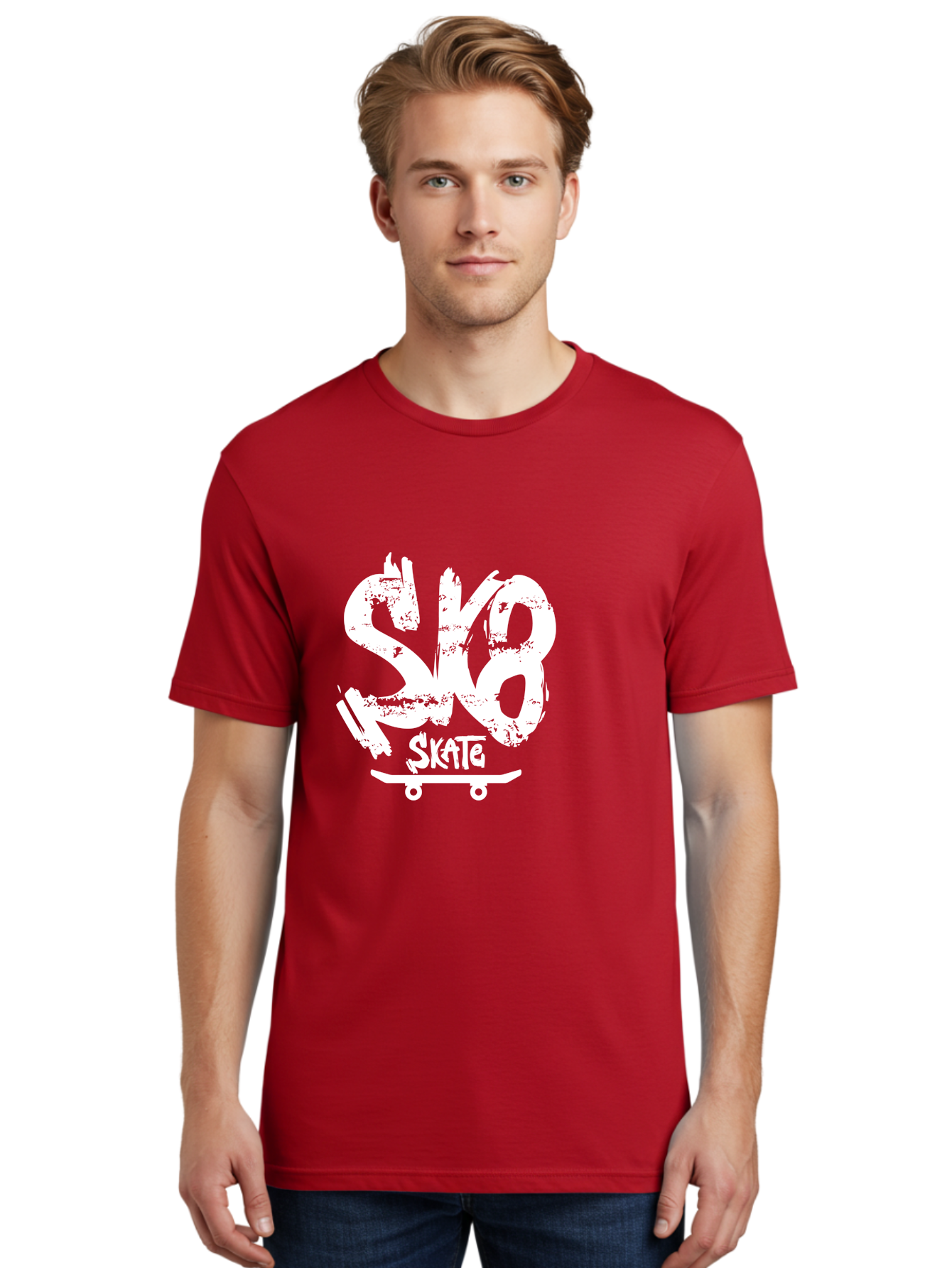 Sk8-2 Men'S Graphic Tee, 100% Cotton, Comfortable Casual Summer Wear, Machine Washable, Skateboarding Logo, Skate Culture, Streetwear Fashion, Action Sports, Skateboarding Brand, Edgy Design, Youth Lifestyle, Skateboard Graphics Aac161