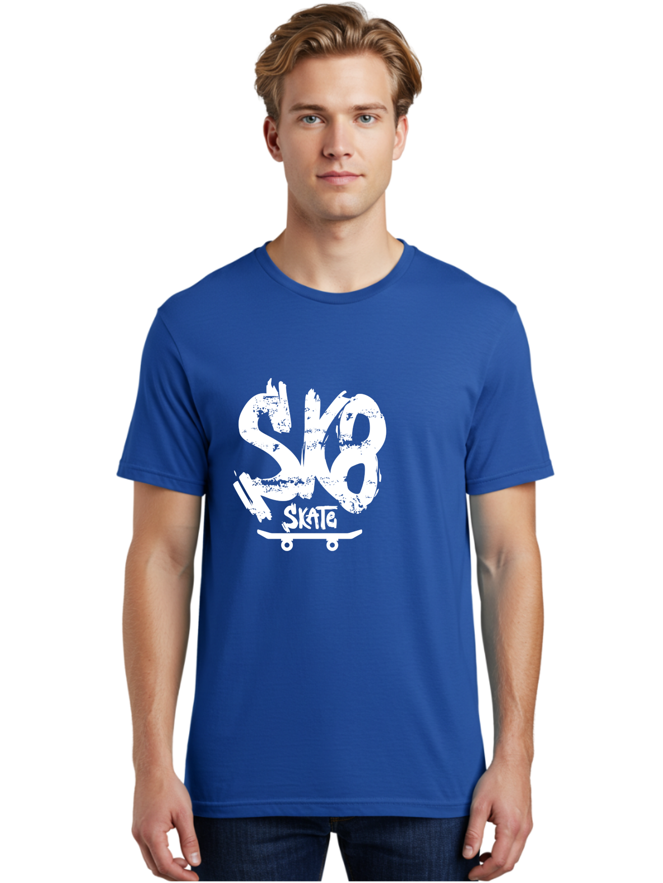 Sk8-2 Men'S Graphic Tee, 100% Cotton, Comfortable Casual Summer Wear, Machine Washable, Skateboarding Logo, Skate Culture, Streetwear Fashion, Action Sports, Skateboarding Brand, Edgy Design, Youth Lifestyle, Skateboard Graphics Aac161