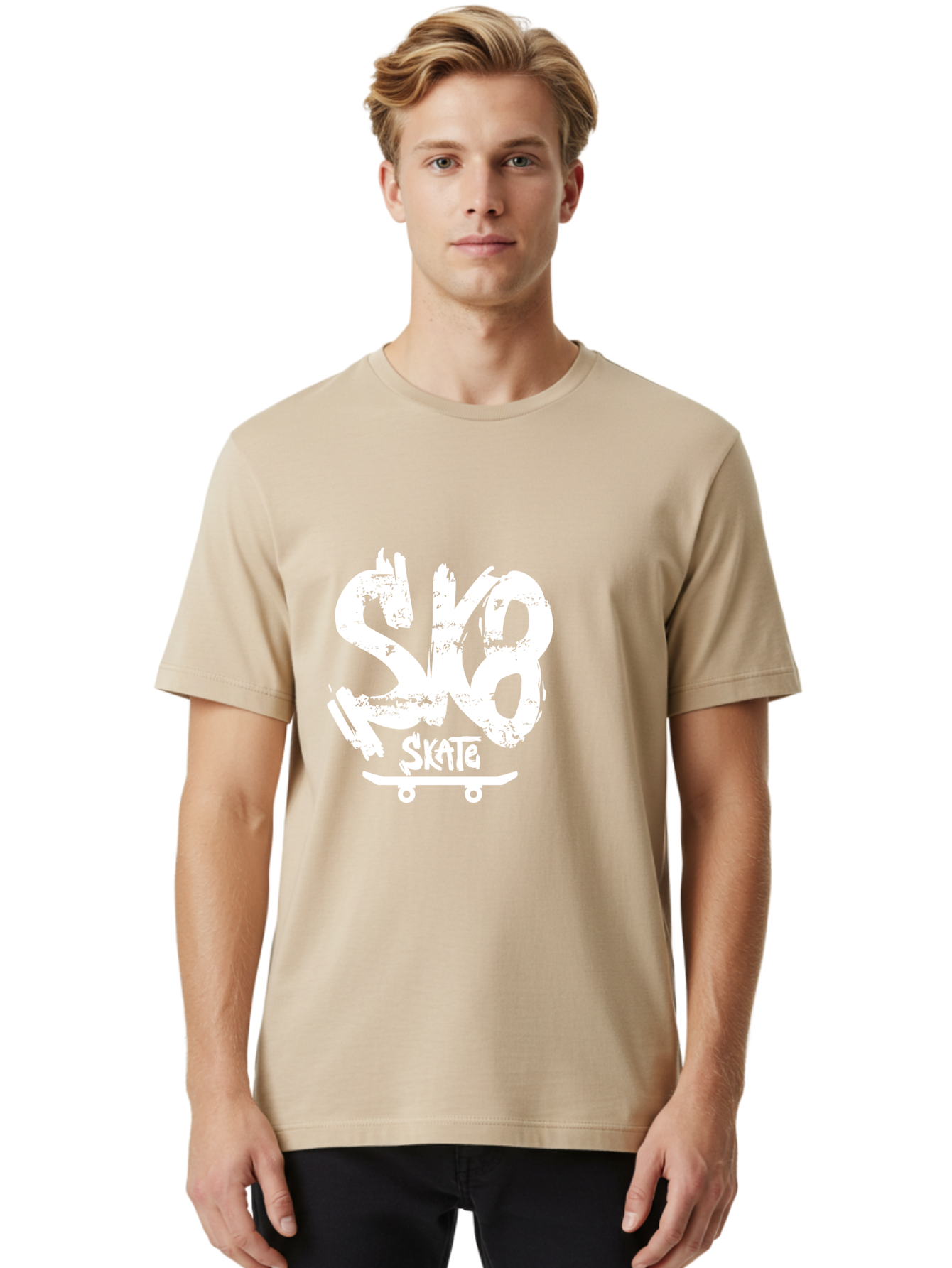 Sk8-2 Men'S Graphic Tee, 100% Cotton, Comfortable Casual Summer Wear, Machine Washable, Skateboarding Logo, Skate Culture, Streetwear Fashion, Action Sports, Skateboarding Brand, Edgy Design, Youth Lifestyle, Skateboard Graphics Aac161