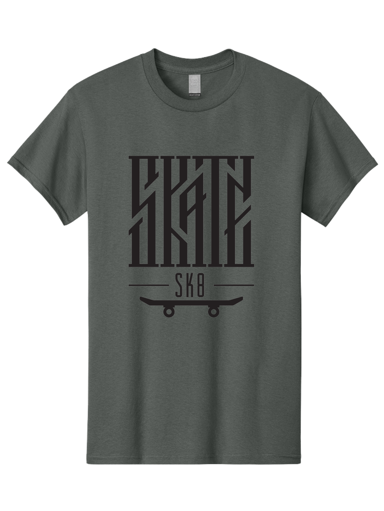 Sk8-3 Men'S Graphic Tee, 100% Cotton, Comfortable Casual Summer Wear, Machine Washable, Skateboarding, Sk8, Skate Culture, Streetwear, Extreme Sports, Graphic Design, Urban Style, Skateboard Graphics, Black And Green Design, Skateboard Art Aac162