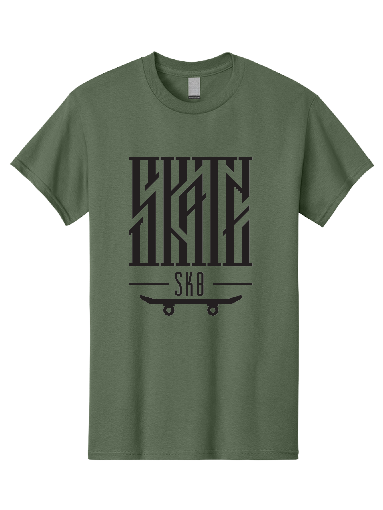 Sk8-3 Men'S Graphic Tee, 100% Cotton, Comfortable Casual Summer Wear, Machine Washable, Skateboarding, Sk8, Skate Culture, Streetwear, Extreme Sports, Graphic Design, Urban Style, Skateboard Graphics, Black And Green Design, Skateboard Art Aac162