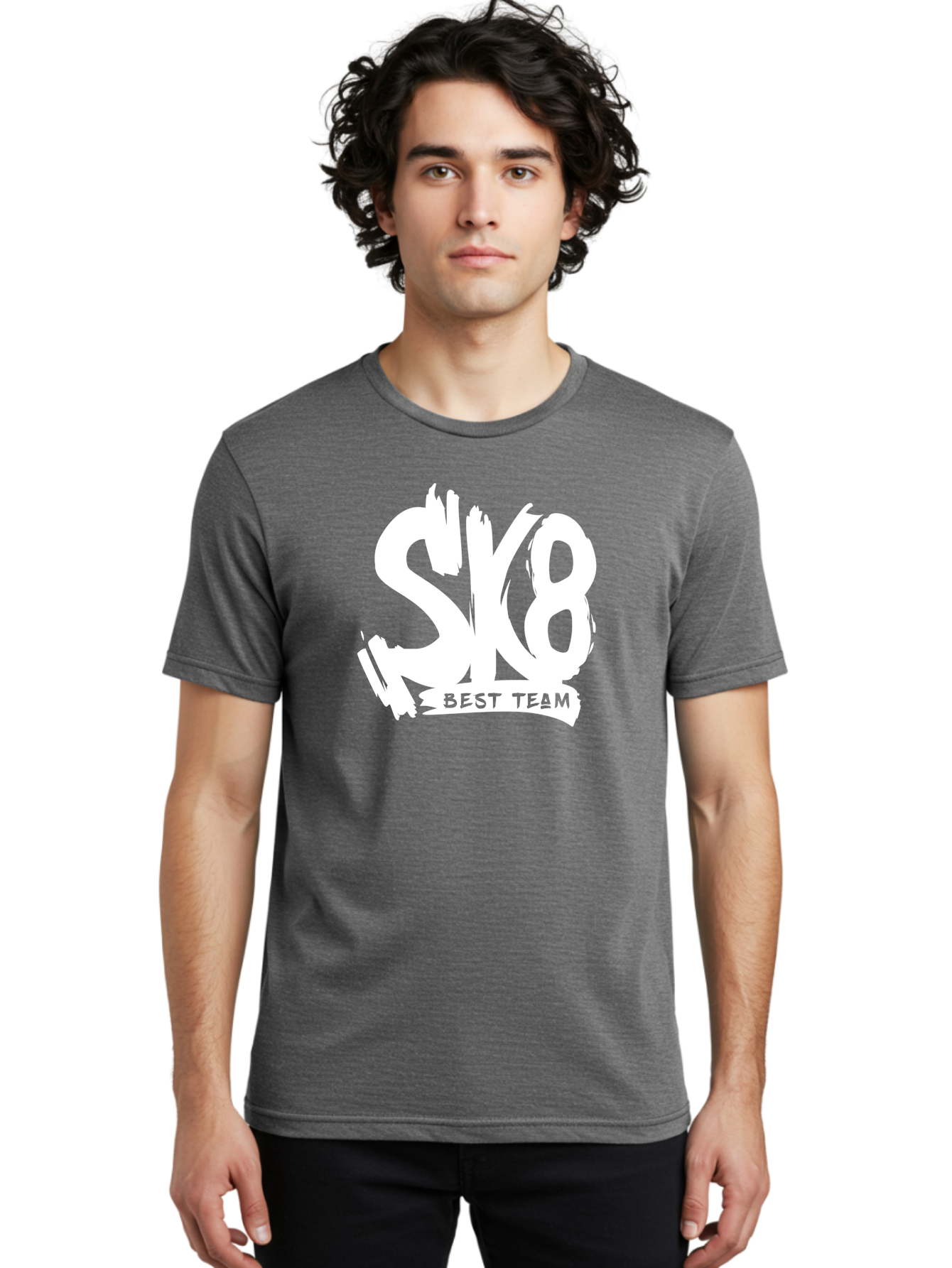 Sk8-Best-Team Men'S Graphic Tee, 100% Cotton, Comfortable Casual Summer Wear, Machine Washable, Action Sports Team Logo, Skateboarding Graphics, Team Spirit, Best Team Logo, Sports Branding, Team Identity, Skate Culture Aac164