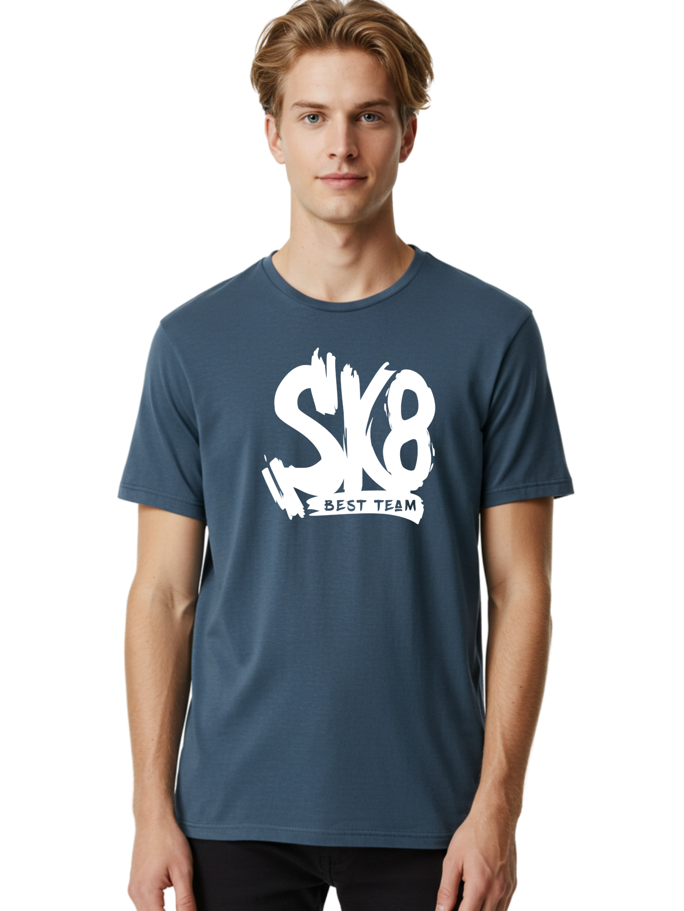 Sk8-Best-Team Men'S Graphic Tee, 100% Cotton, Comfortable Casual Summer Wear, Machine Washable, Action Sports Team Logo, Skateboarding Graphics, Team Spirit, Best Team Logo, Sports Branding, Team Identity, Skate Culture Aac164