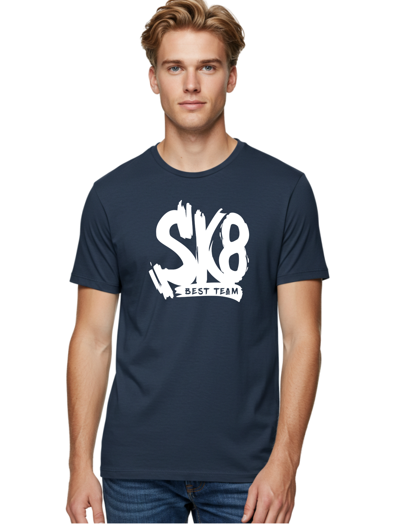 Sk8-Best-Team Men'S Graphic Tee, 100% Cotton, Comfortable Casual Summer Wear, Machine Washable, Action Sports Team Logo, Skateboarding Graphics, Team Spirit, Best Team Logo, Sports Branding, Team Identity, Skate Culture Aac164