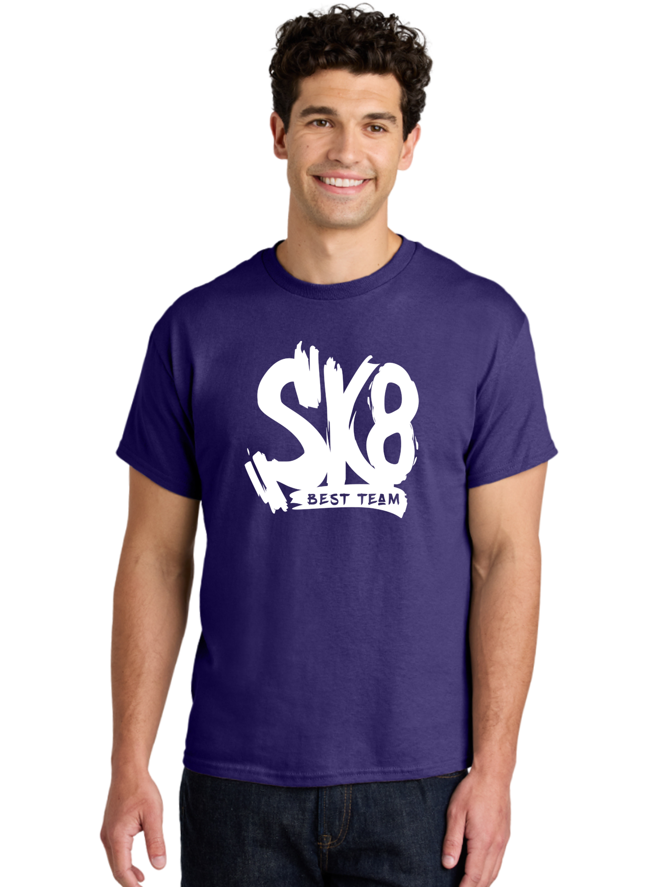 Sk8-Best-Team Men'S Graphic Tee, 100% Cotton, Comfortable Casual Summer Wear, Machine Washable, Action Sports Team Logo, Skateboarding Graphics, Team Spirit, Best Team Logo, Sports Branding, Team Identity, Skate Culture Aac164