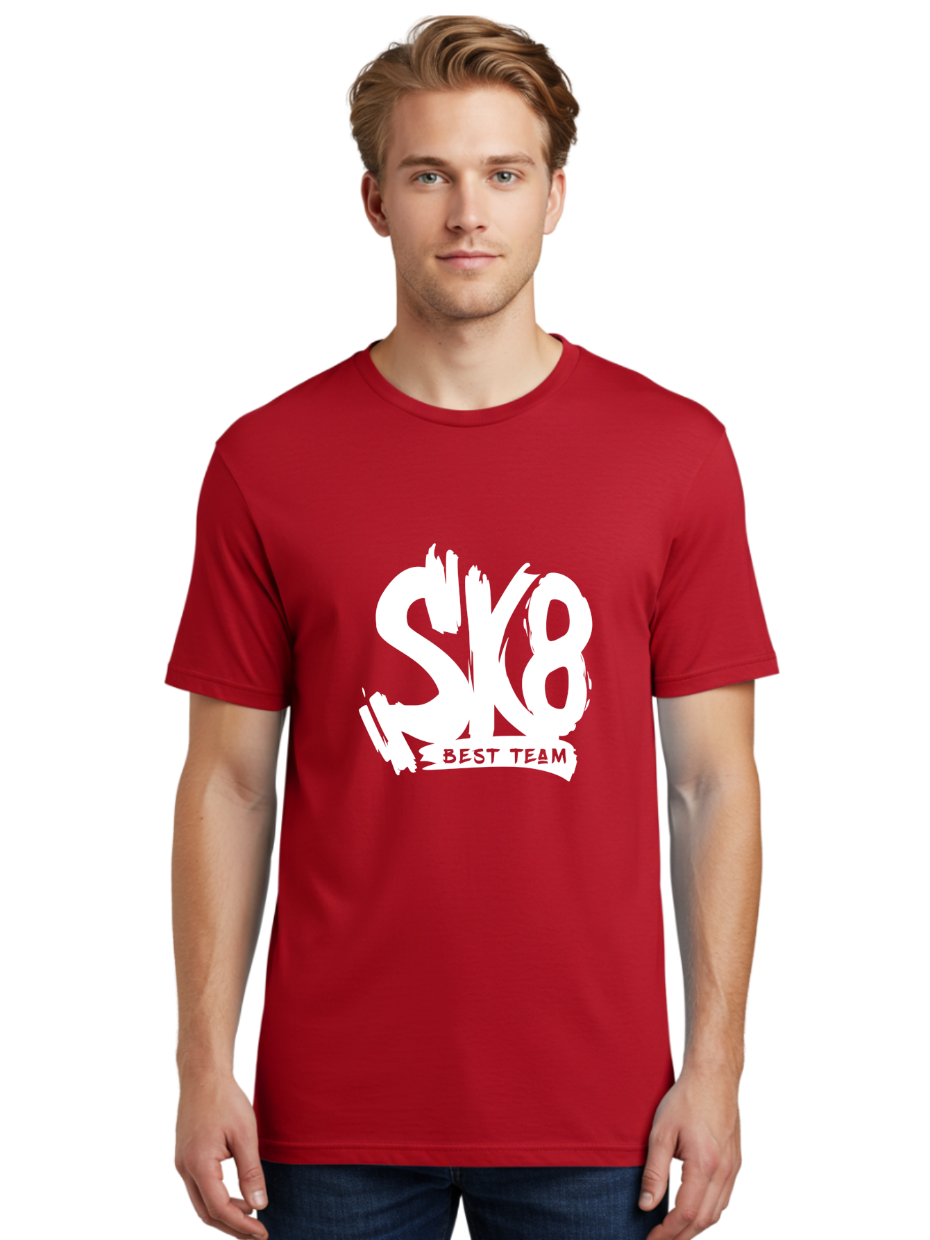 Sk8-Best-Team Men'S Graphic Tee, 100% Cotton, Comfortable Casual Summer Wear, Machine Washable, Action Sports Team Logo, Skateboarding Graphics, Team Spirit, Best Team Logo, Sports Branding, Team Identity, Skate Culture Aac164