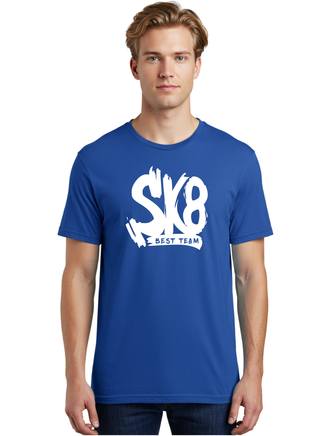 Sk8-Best-Team Men'S Graphic Tee, 100% Cotton, Comfortable Casual Summer Wear, Machine Washable, Action Sports Team Logo, Skateboarding Graphics, Team Spirit, Best Team Logo, Sports Branding, Team Identity, Skate Culture Aac164