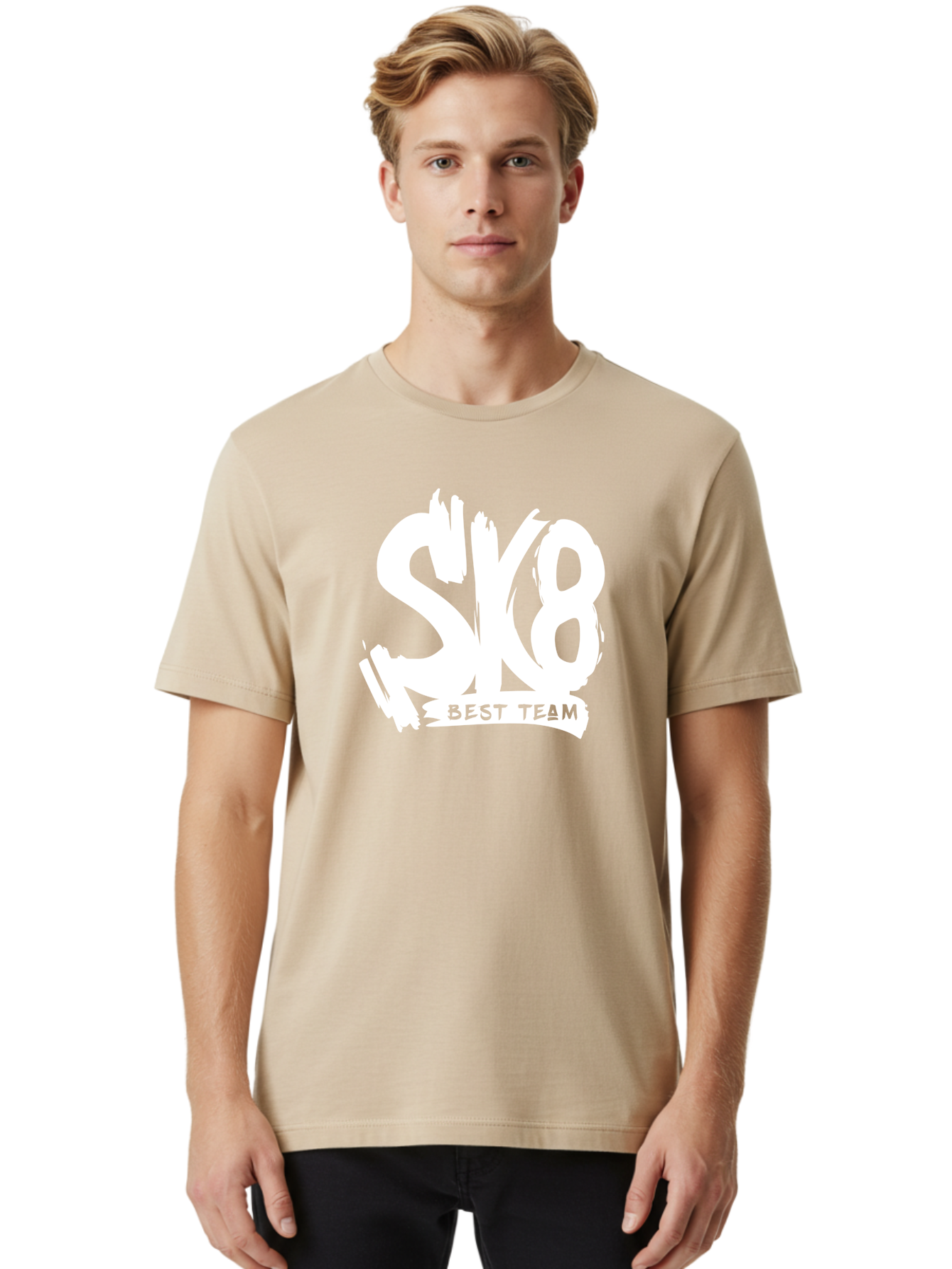 Sk8-Best-Team Men'S Graphic Tee, 100% Cotton, Comfortable Casual Summer Wear, Machine Washable, Action Sports Team Logo, Skateboarding Graphics, Team Spirit, Best Team Logo, Sports Branding, Team Identity, Skate Culture Aac164