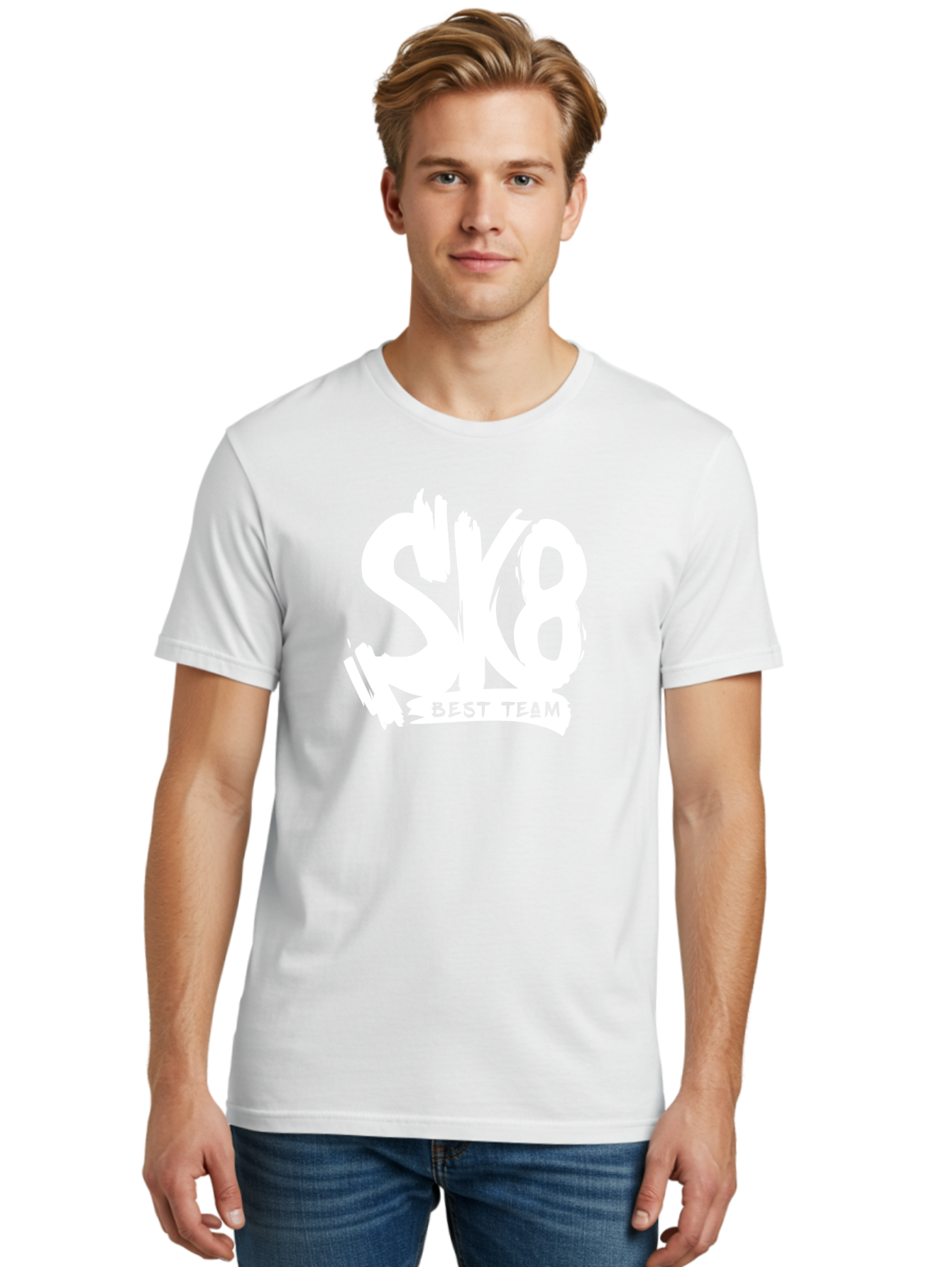 Sk8-Best-Team Men'S Graphic Tee, 100% Cotton, Comfortable Casual Summer Wear, Machine Washable, Action Sports Team Logo, Skateboarding Graphics, Team Spirit, Best Team Logo, Sports Branding, Team Identity, Skate Culture Aac164