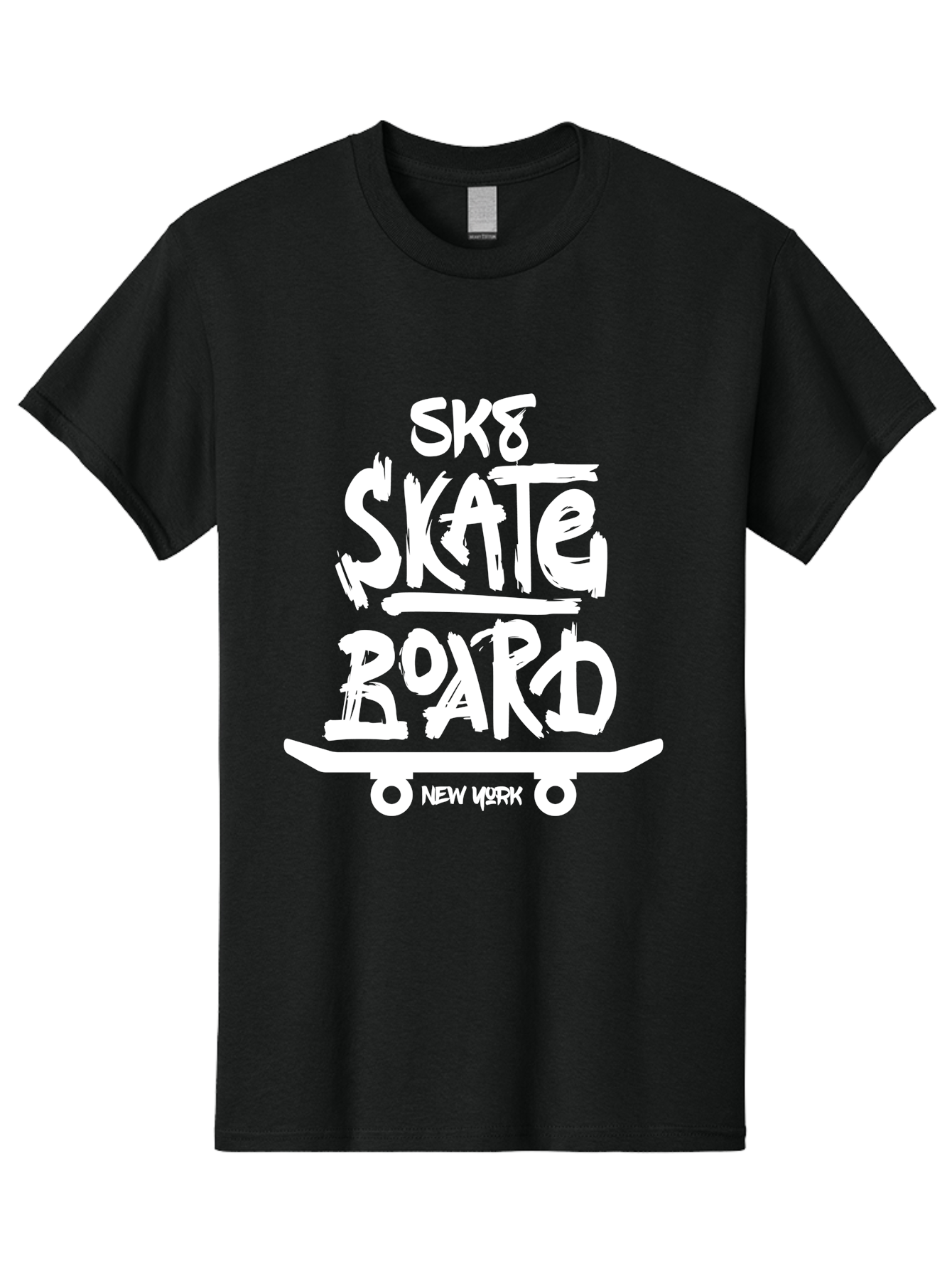 Sk8-Skate-Board Men'S Graphic Tee, 100% Cotton, Comfortable Casual Summer Wear, Machine Washable, Skateboarding Culture, Streetwear Fashion, New York, Urban Lifestyle, Skateboard Graphics, Skate Tricks Aac166