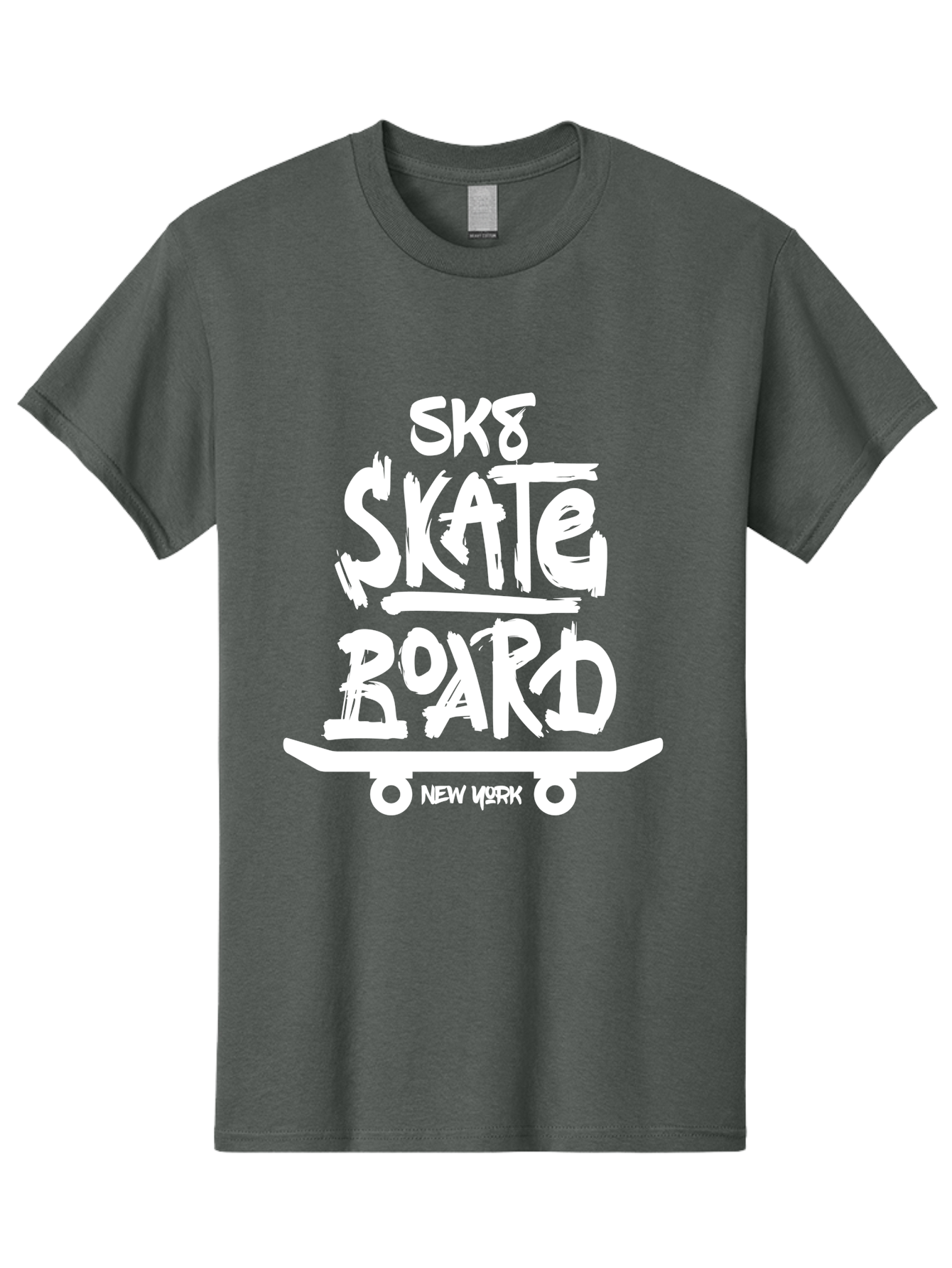 Sk8-Skate-Board Men'S Graphic Tee, 100% Cotton, Comfortable Casual Summer Wear, Machine Washable, Skateboarding Culture, Streetwear Fashion, New York, Urban Lifestyle, Skateboard Graphics, Skate Tricks Aac166