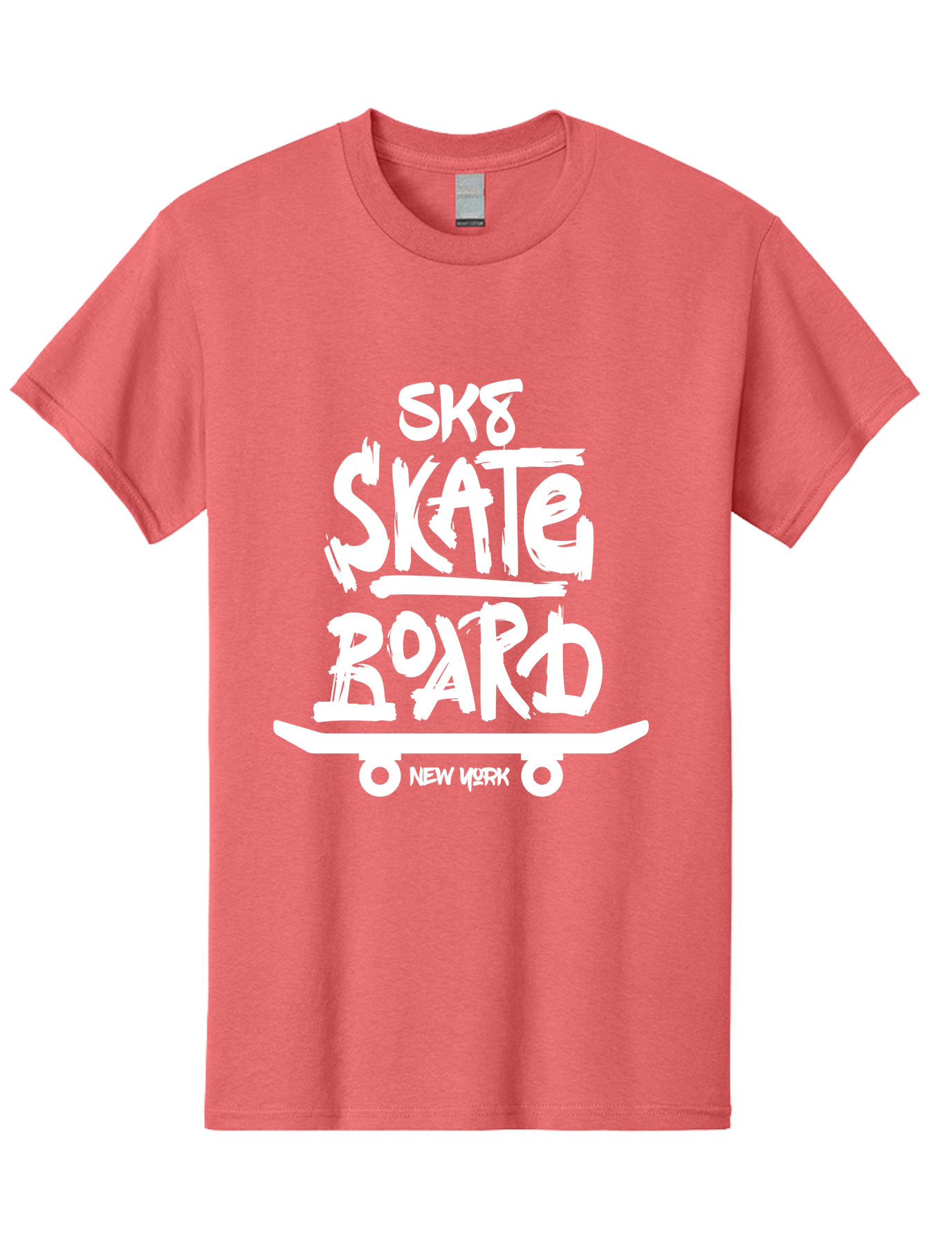 Sk8-Skate-Board Men'S Graphic Tee, 100% Cotton, Comfortable Casual Summer Wear, Machine Washable, Skateboarding Culture, Streetwear Fashion, New York, Urban Lifestyle, Skateboard Graphics, Skate Tricks Aac166