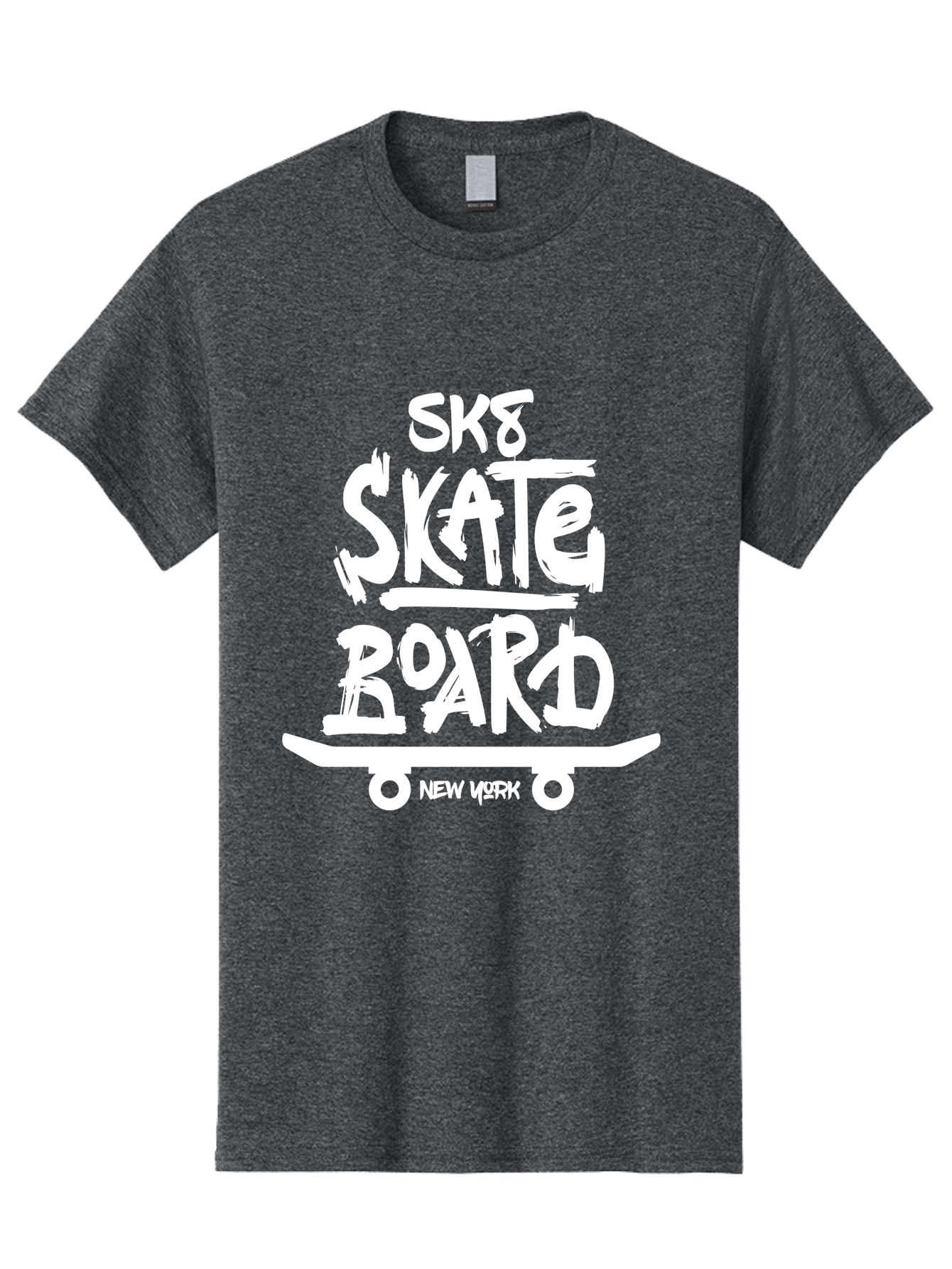 Sk8-Skate-Board Men'S Graphic Tee, 100% Cotton, Comfortable Casual Summer Wear, Machine Washable, Skateboarding Culture, Streetwear Fashion, New York, Urban Lifestyle, Skateboard Graphics, Skate Tricks Aac166