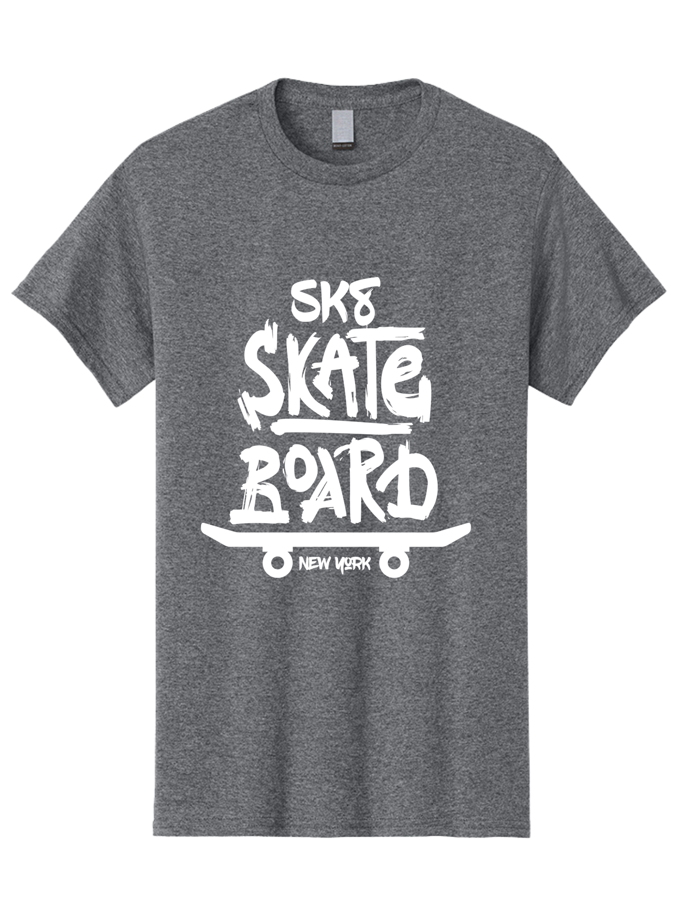 Sk8-Skate-Board Men'S Graphic Tee, 100% Cotton, Comfortable Casual Summer Wear, Machine Washable, Skateboarding Culture, Streetwear Fashion, New York, Urban Lifestyle, Skateboard Graphics, Skate Tricks Aac166