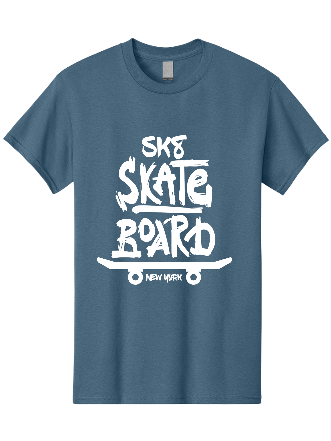 Sk8-Skate-Board Men'S Graphic Tee, 100% Cotton, Comfortable Casual Summer Wear, Machine Washable, Skateboarding Culture, Streetwear Fashion, New York, Urban Lifestyle, Skateboard Graphics, Skate Tricks Aac166
