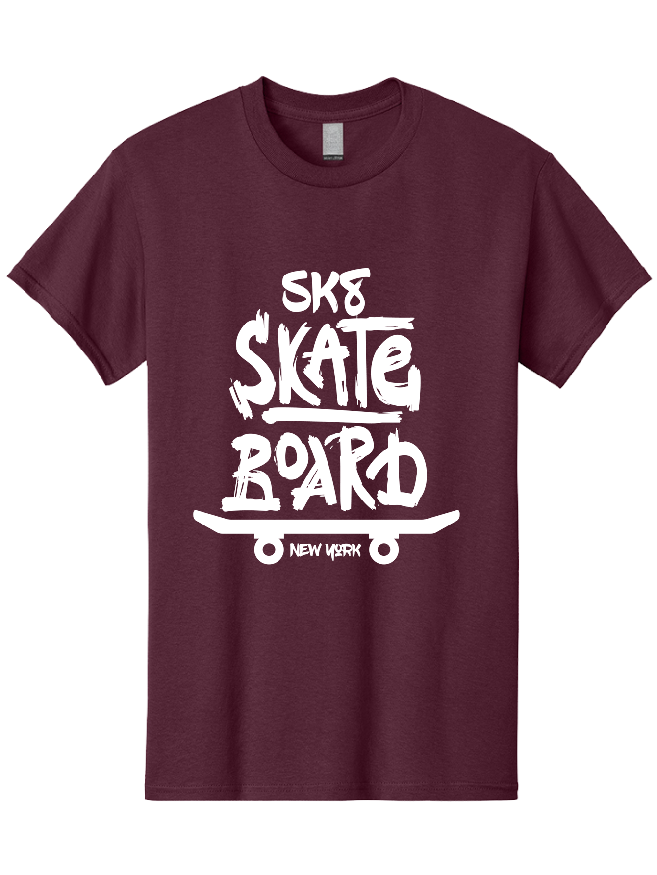 Sk8-Skate-Board Men'S Graphic Tee, 100% Cotton, Comfortable Casual Summer Wear, Machine Washable, Skateboarding Culture, Streetwear Fashion, New York, Urban Lifestyle, Skateboard Graphics, Skate Tricks Aac166