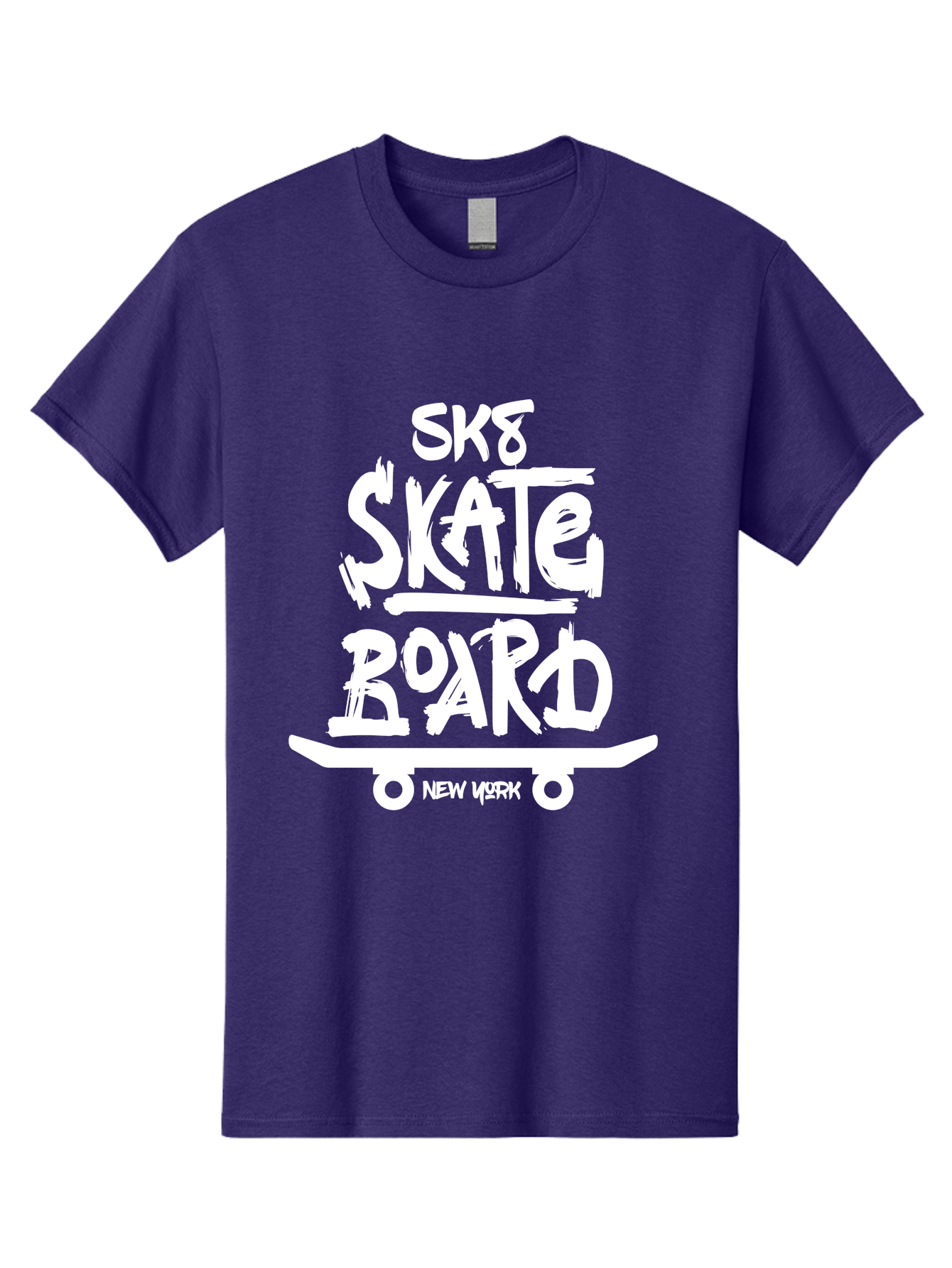 Sk8-Skate-Board Men'S Graphic Tee, 100% Cotton, Comfortable Casual Summer Wear, Machine Washable, Skateboarding Culture, Streetwear Fashion, New York, Urban Lifestyle, Skateboard Graphics, Skate Tricks Aac166
