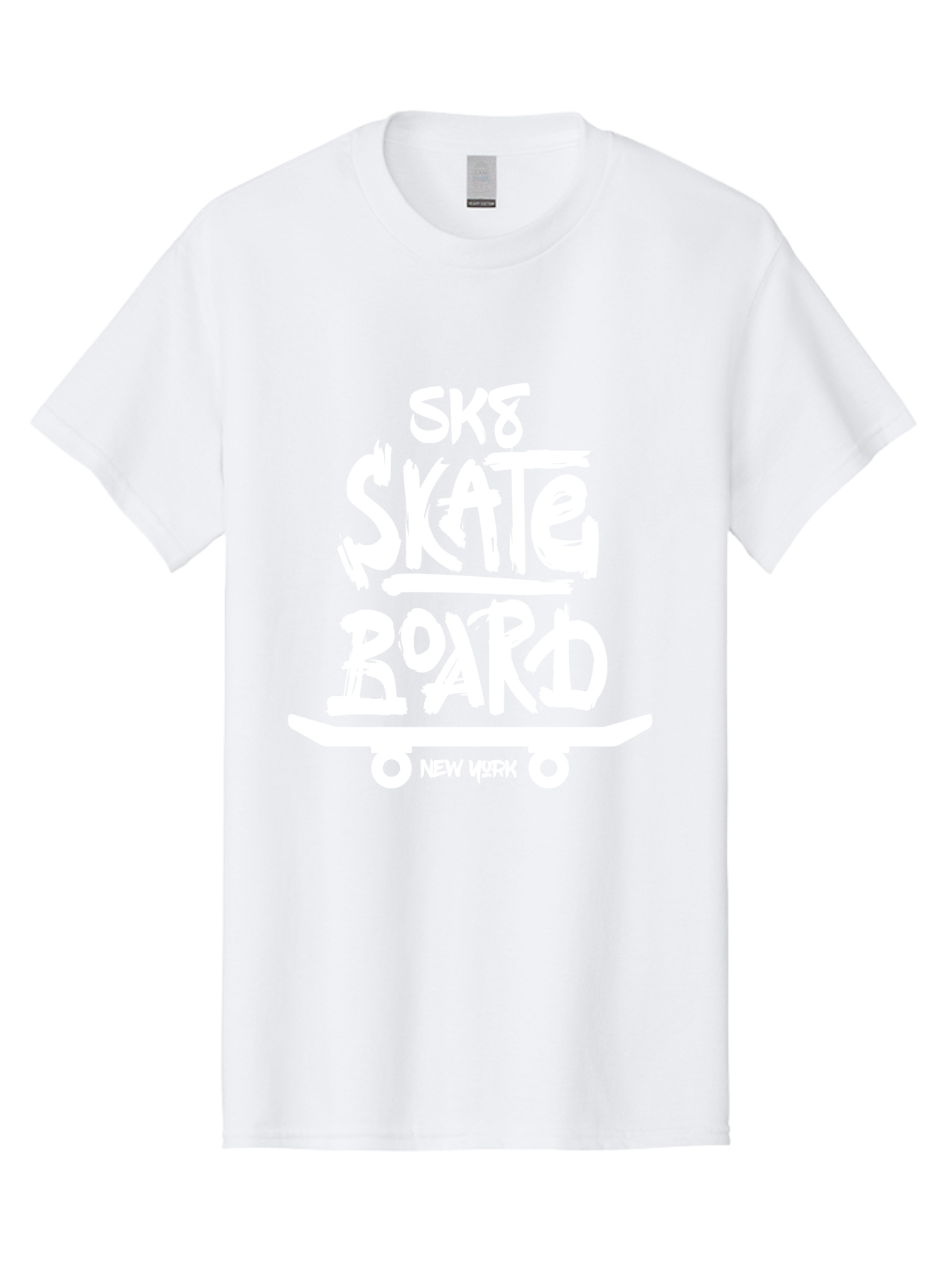 Sk8-Skate-Board Men'S Graphic Tee, 100% Cotton, Comfortable Casual Summer Wear, Machine Washable, Skateboarding Culture, Streetwear Fashion, New York, Urban Lifestyle, Skateboard Graphics, Skate Tricks Aac166