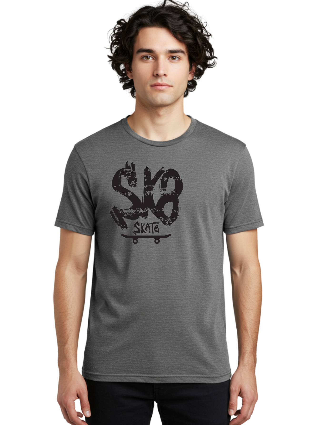 Sk8 Men'S Graphic Tee, 100% Cotton, Comfortable Casual Summer Wear, Machine Washable, Skateboarding Logo, Graffiti Style, Urban Culture, Street Art, Skateboard Graphics, Extreme Sports, Youth Culture, Edgy Design Aac167