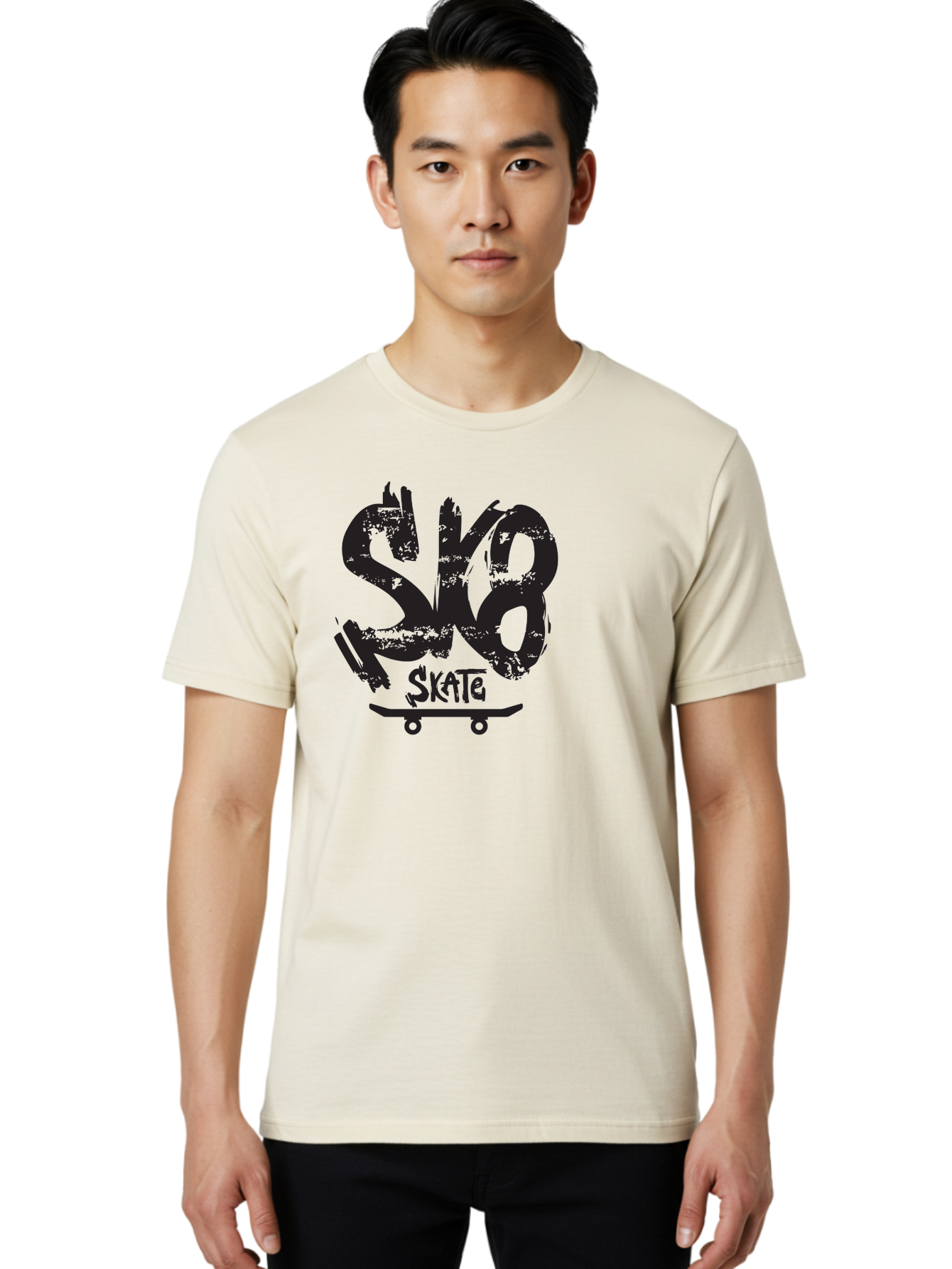 Sk8 Men'S Graphic Tee, 100% Cotton, Comfortable Casual Summer Wear, Machine Washable, Skateboarding Logo, Graffiti Style, Urban Culture, Street Art, Skateboard Graphics, Extreme Sports, Youth Culture, Edgy Design Aac167