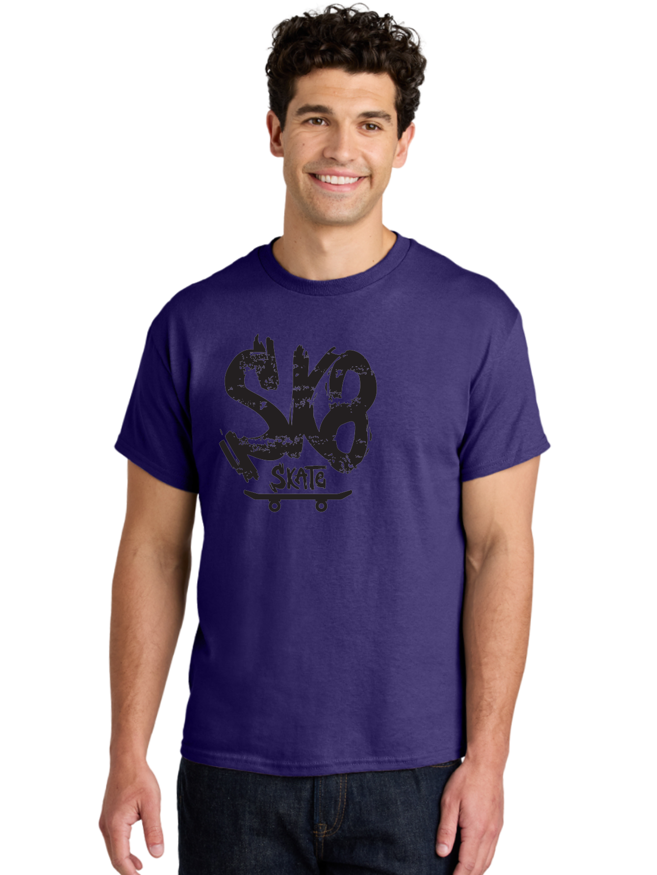 Sk8 Men'S Graphic Tee, 100% Cotton, Comfortable Casual Summer Wear, Machine Washable, Skateboarding Logo, Graffiti Style, Urban Culture, Street Art, Skateboard Graphics, Extreme Sports, Youth Culture, Edgy Design Aac167