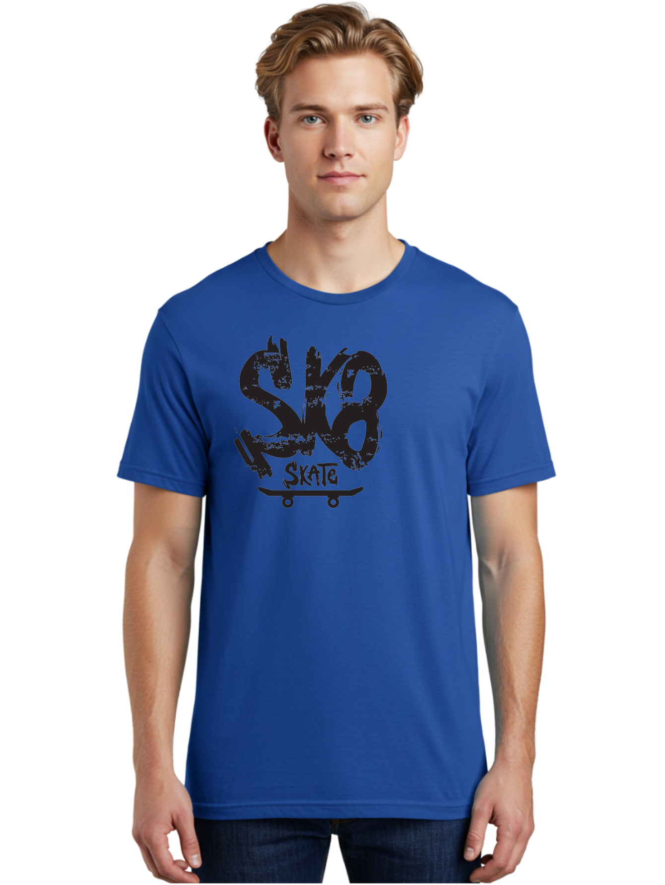 Sk8 Men'S Graphic Tee, 100% Cotton, Comfortable Casual Summer Wear, Machine Washable, Skateboarding Logo, Graffiti Style, Urban Culture, Street Art, Skateboard Graphics, Extreme Sports, Youth Culture, Edgy Design Aac167