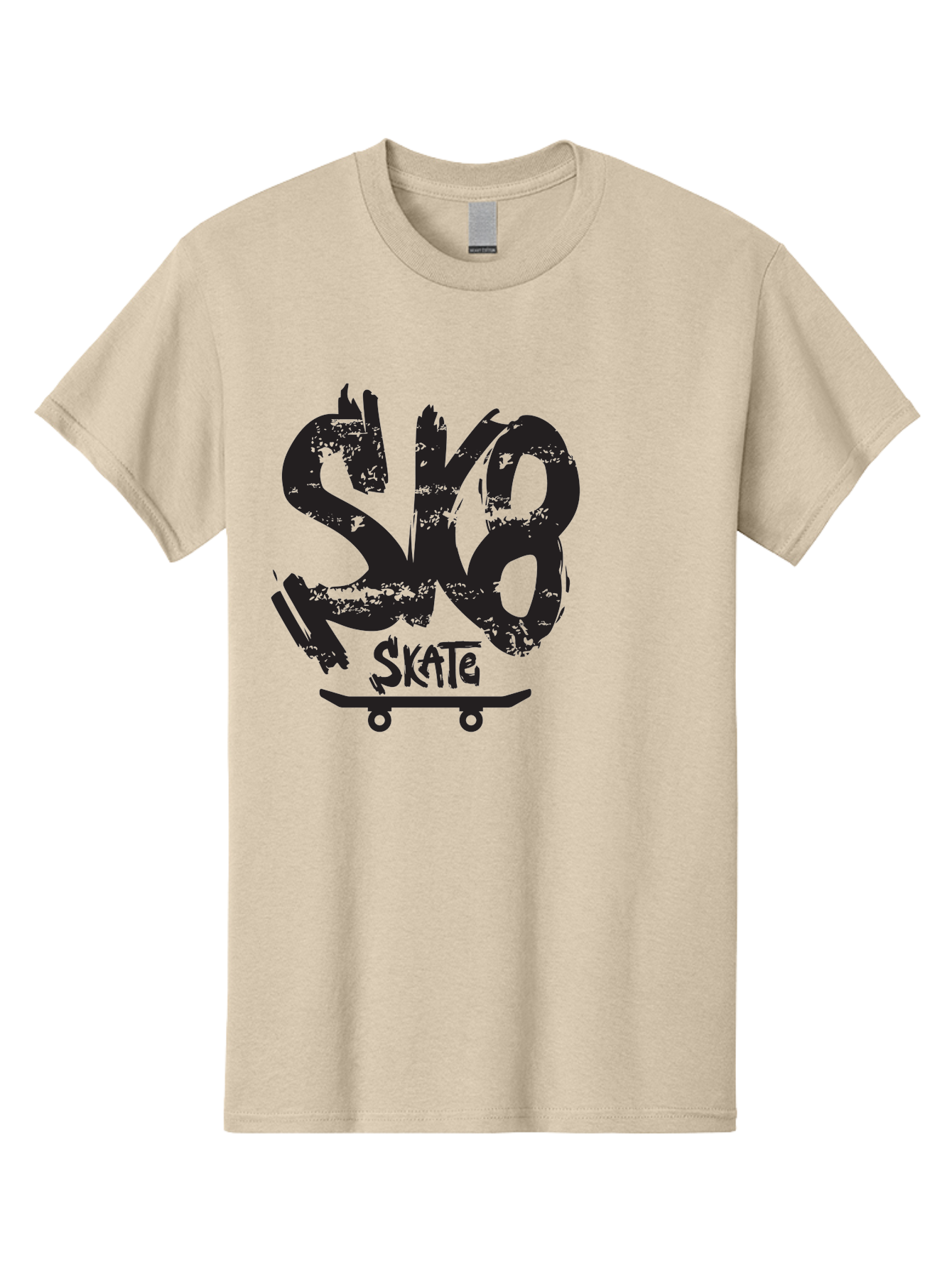 Sk8 Men'S Graphic Tee, 100% Cotton, Comfortable Casual Summer Wear, Machine Washable, Skateboarding Logo, Graffiti Style, Urban Culture, Street Art, Skateboard Graphics, Extreme Sports, Youth Culture, Edgy Design Aac167