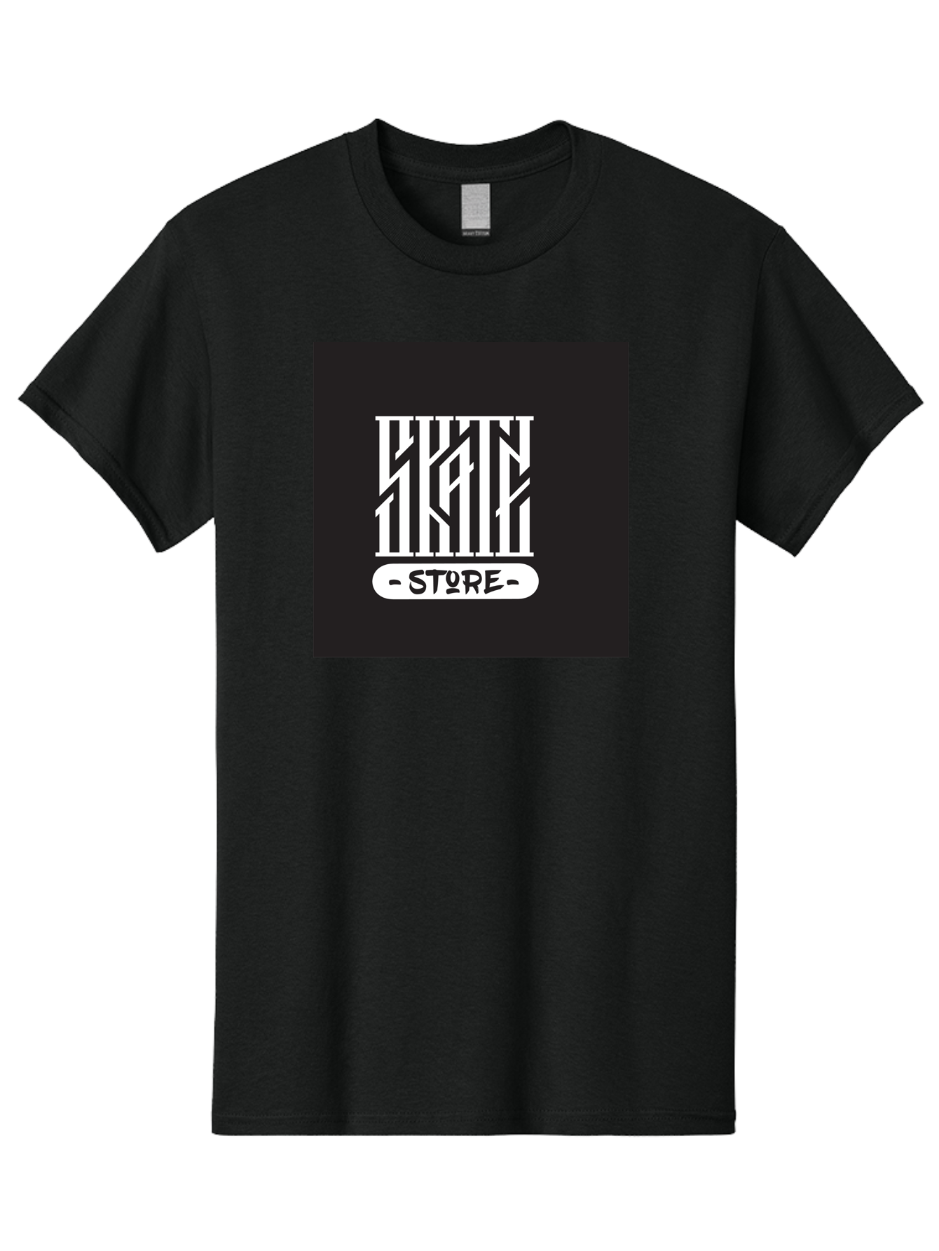 Skate-Store Men'S Graphic Tee, 100% Cotton, Comfortable Casual Summer Wear, Machine Washable, Storefront Branding, Streetwear Apparel, Skat Store, Urban Fashion, Modern Typography, Contemporary Design, Black And White Aesthetic Aac171