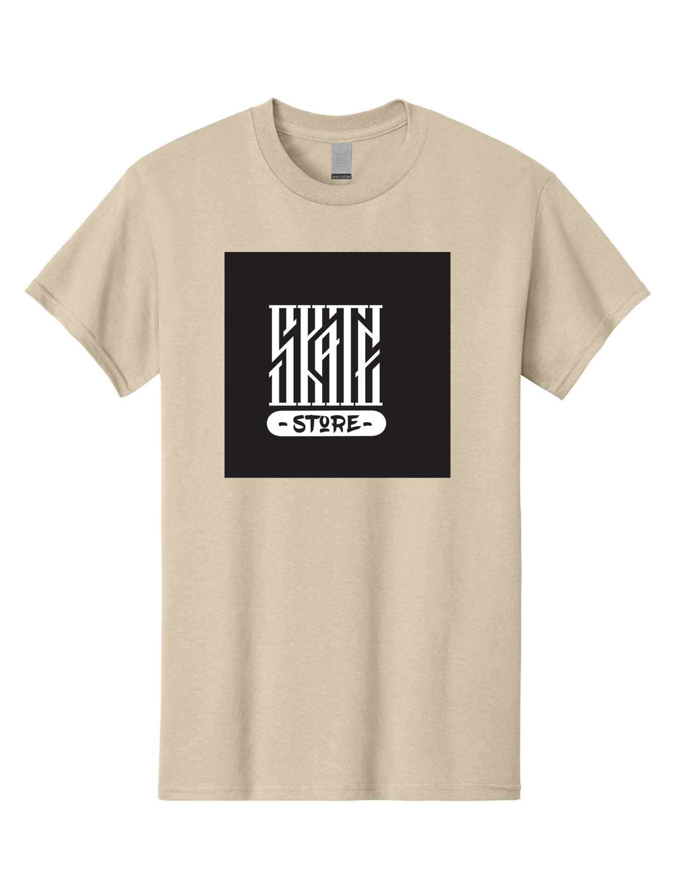 Skate-Store Men'S Graphic Tee, 100% Cotton, Comfortable Casual Summer Wear, Machine Washable, Storefront Branding, Streetwear Apparel, Skat Store, Urban Fashion, Modern Typography, Contemporary Design, Black And White Aesthetic Aac171