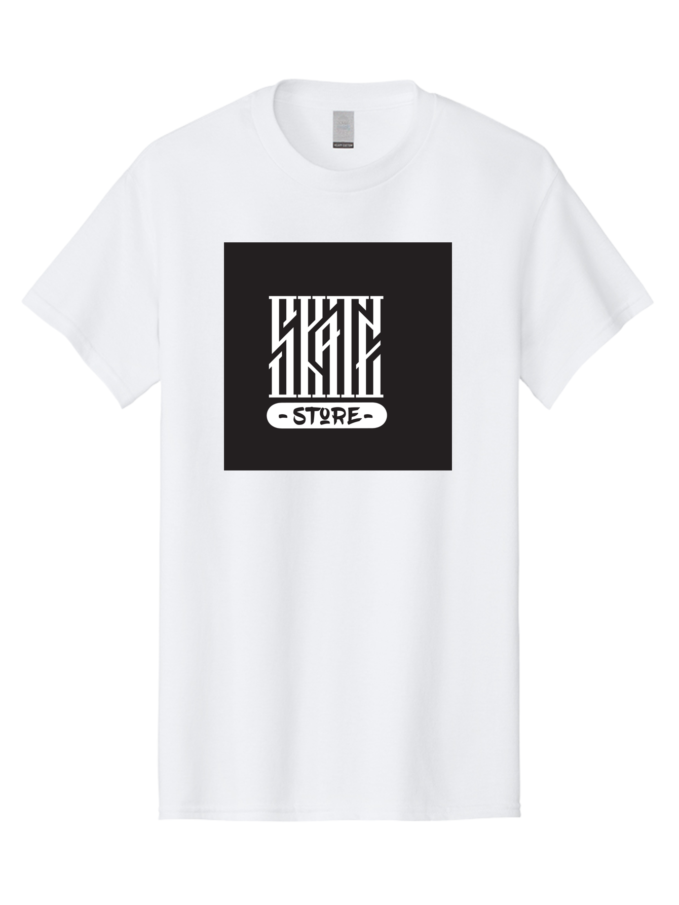 Skate-Store Men'S Graphic Tee, 100% Cotton, Comfortable Casual Summer Wear, Machine Washable, Storefront Branding, Streetwear Apparel, Skat Store, Urban Fashion, Modern Typography, Contemporary Design, Black And White Aesthetic Aac171