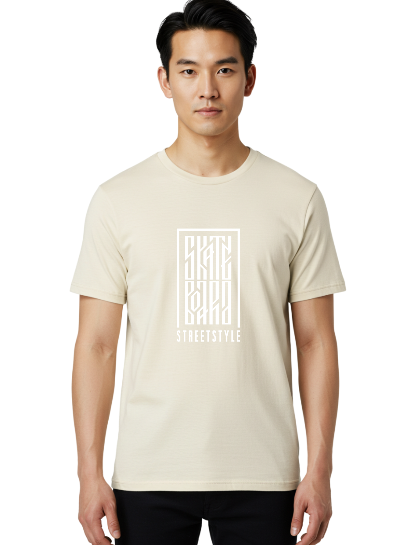 Streetstyle Men'S Graphic Tee, 100% Cotton, Comfortable Casual Summer Wear, Machine Washable, Urban Fashion, Streetwear Style, Modern Clothing, Trendy Apparel, Graffiti-Inspired Design, Abstract Typography, White Graphics, Bold And Edgy Aac172