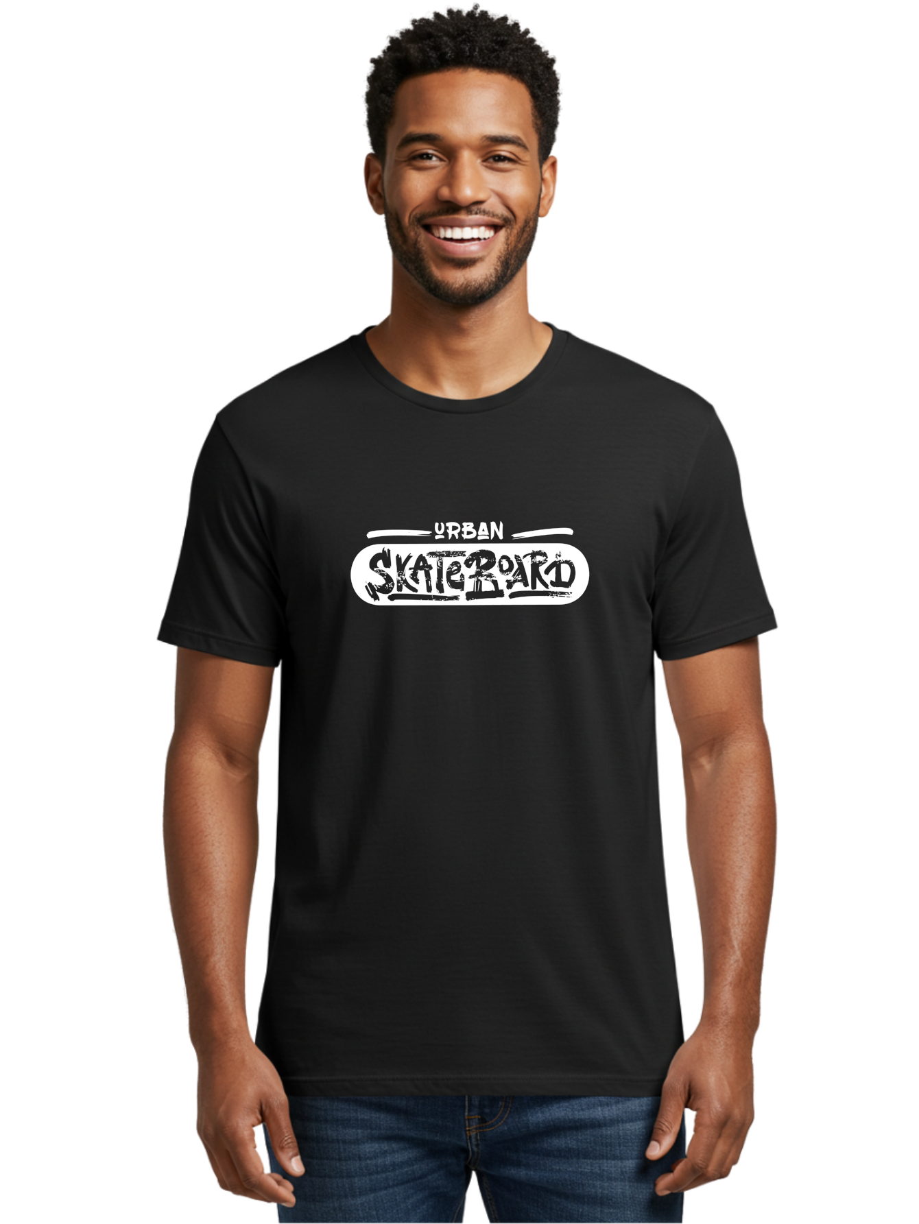 Urban-Skateboard Men'S Graphic Tee, 100% Cotton, Comfortable Casual Summer Wear, Machine Washable, Skateboarding Culture, Urban Lifestyle, Streetwear Fashion, Skateboard Graphics, Graffiti Art, Youth Culture, Skateboarding Community, Aac174