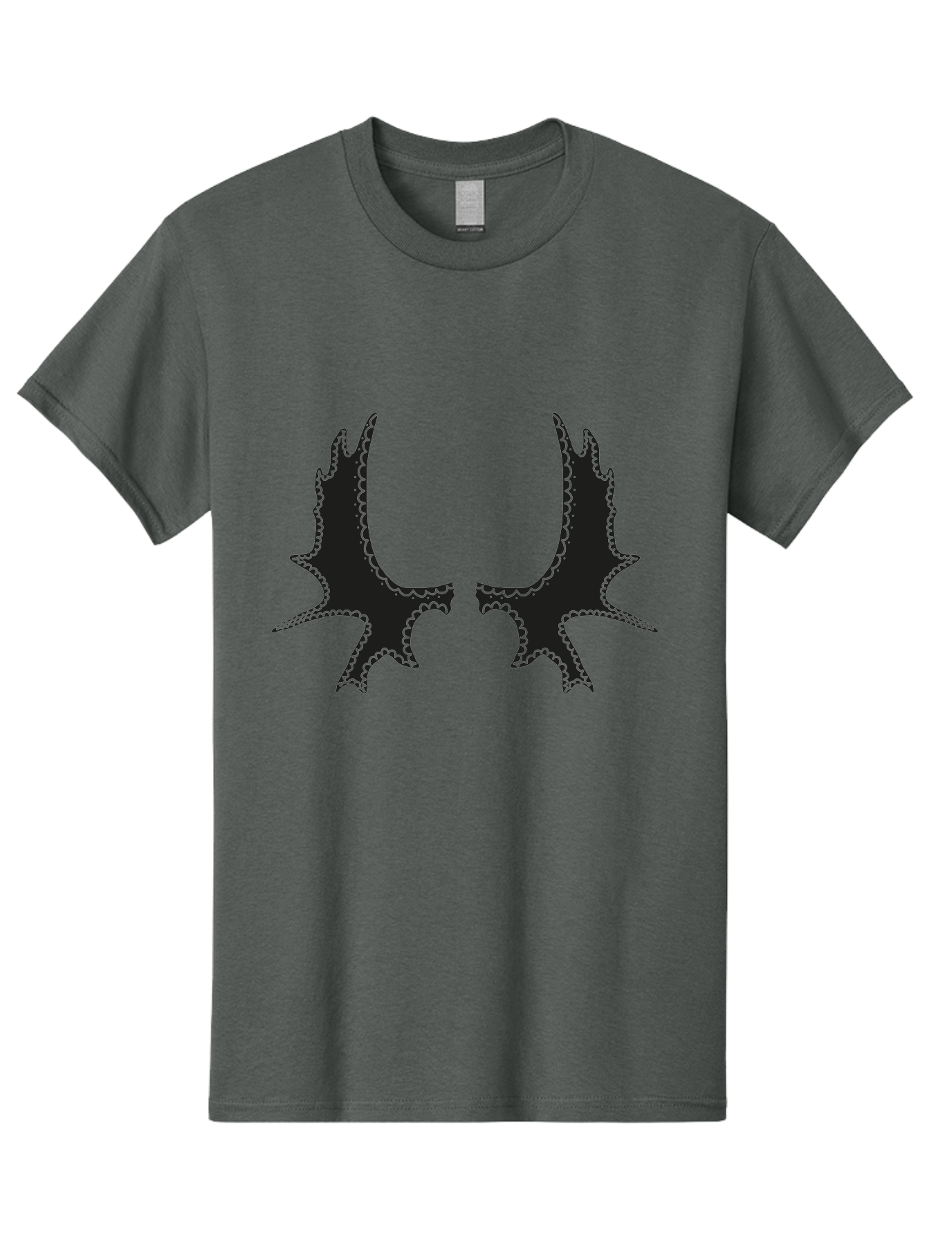 Bat-Wings Men'S Graphic Tee, 100% Cotton, Comfortable Casual Summer Wear, Machine Washable, Bat Wings, Dark Silhouette, Spooky Atmosphere, Gothic Design, Fantasy Creatures, Mysterious Shapes, Symmetrical Art, Eerie Graphics, Winged Creatures Aac177
