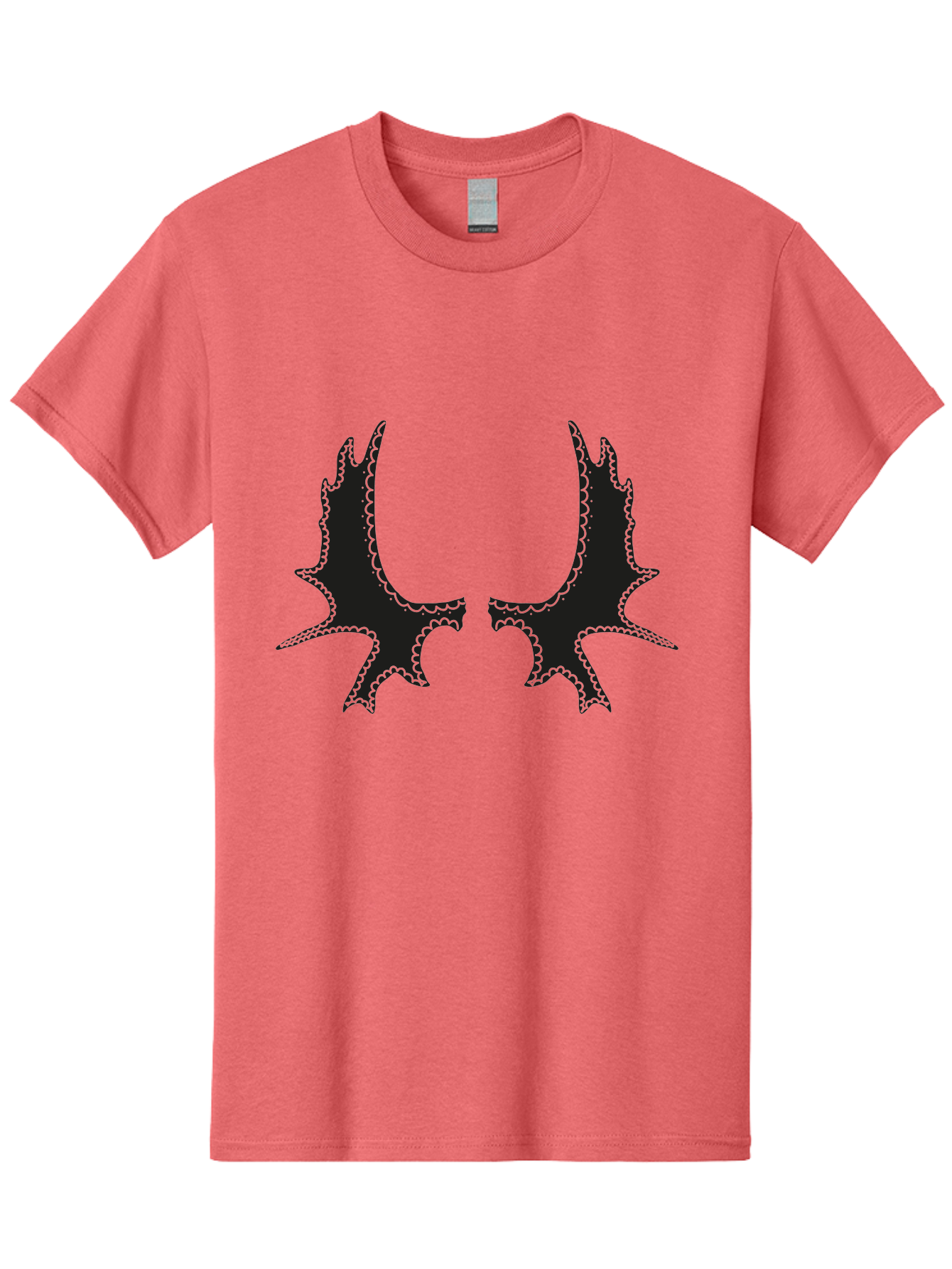 Bat-Wings Men'S Graphic Tee, 100% Cotton, Comfortable Casual Summer Wear, Machine Washable, Bat Wings, Dark Silhouette, Spooky Atmosphere, Gothic Design, Fantasy Creatures, Mysterious Shapes, Symmetrical Art, Eerie Graphics, Winged Creatures Aac177
