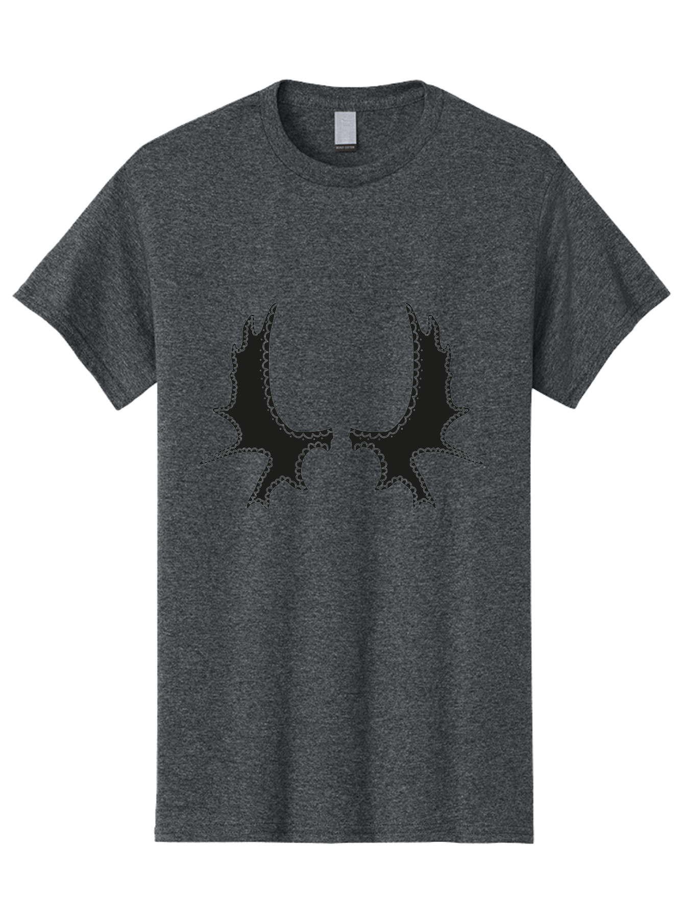 Bat-Wings Men'S Graphic Tee, 100% Cotton, Comfortable Casual Summer Wear, Machine Washable, Bat Wings, Dark Silhouette, Spooky Atmosphere, Gothic Design, Fantasy Creatures, Mysterious Shapes, Symmetrical Art, Eerie Graphics, Winged Creatures Aac177