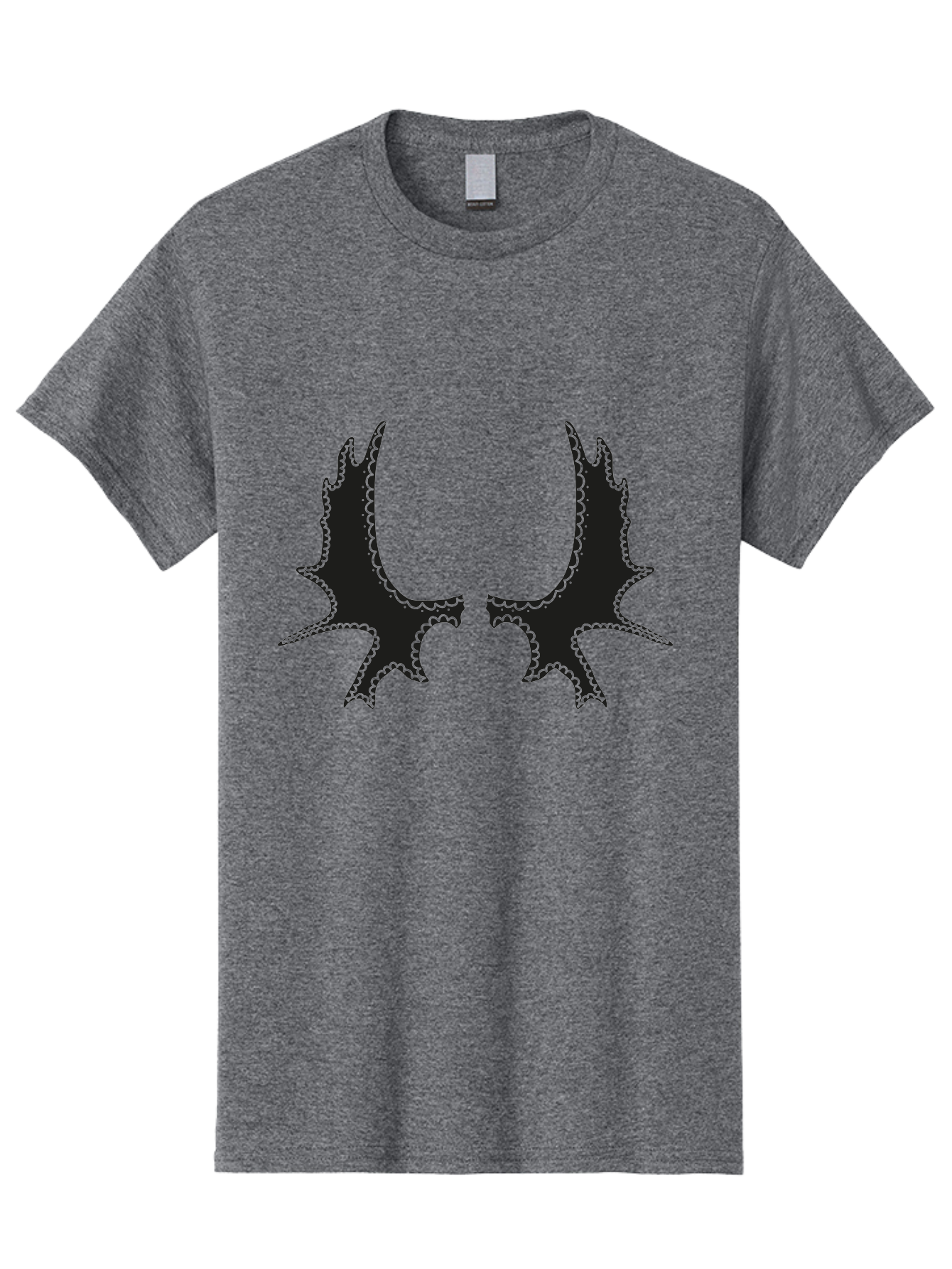 Bat-Wings Men'S Graphic Tee, 100% Cotton, Comfortable Casual Summer Wear, Machine Washable, Bat Wings, Dark Silhouette, Spooky Atmosphere, Gothic Design, Fantasy Creatures, Mysterious Shapes, Symmetrical Art, Eerie Graphics, Winged Creatures Aac177