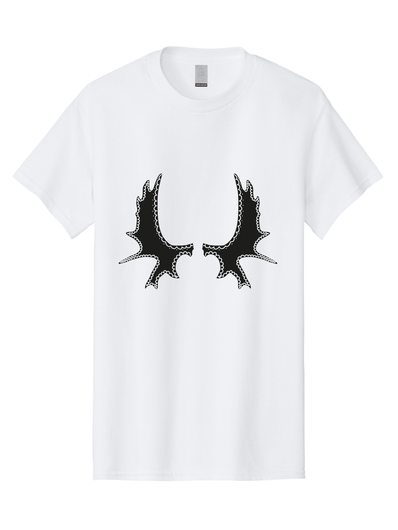 Bat-Wings Men'S Graphic Tee, 100% Cotton, Comfortable Casual Summer Wear, Machine Washable, Bat Wings, Dark Silhouette, Spooky Atmosphere, Gothic Design, Fantasy Creatures, Mysterious Shapes, Symmetrical Art, Eerie Graphics, Winged Creatures Aac177